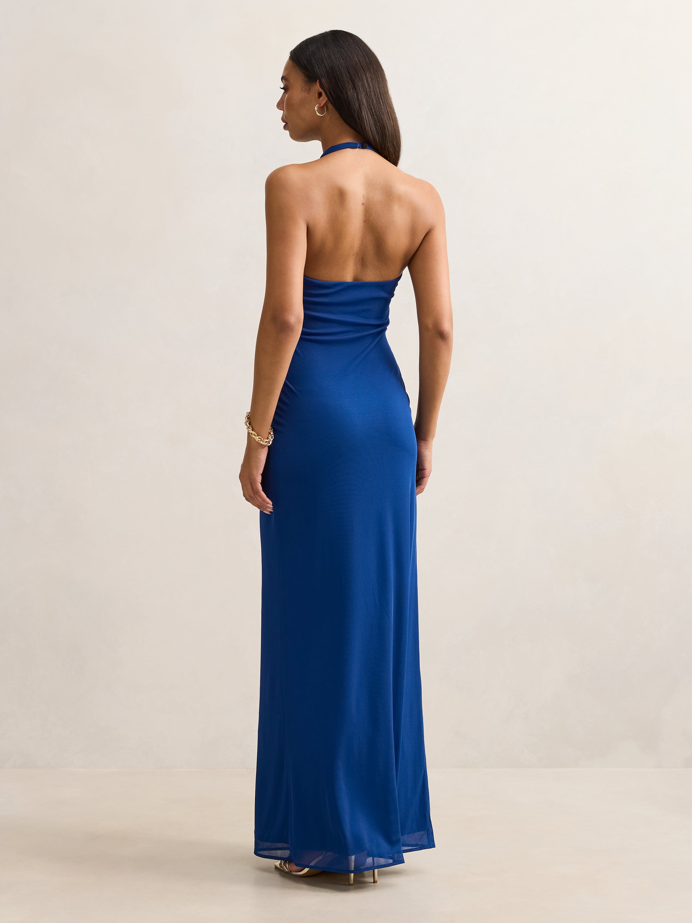 Abby Halter Mesh Maxi Dress