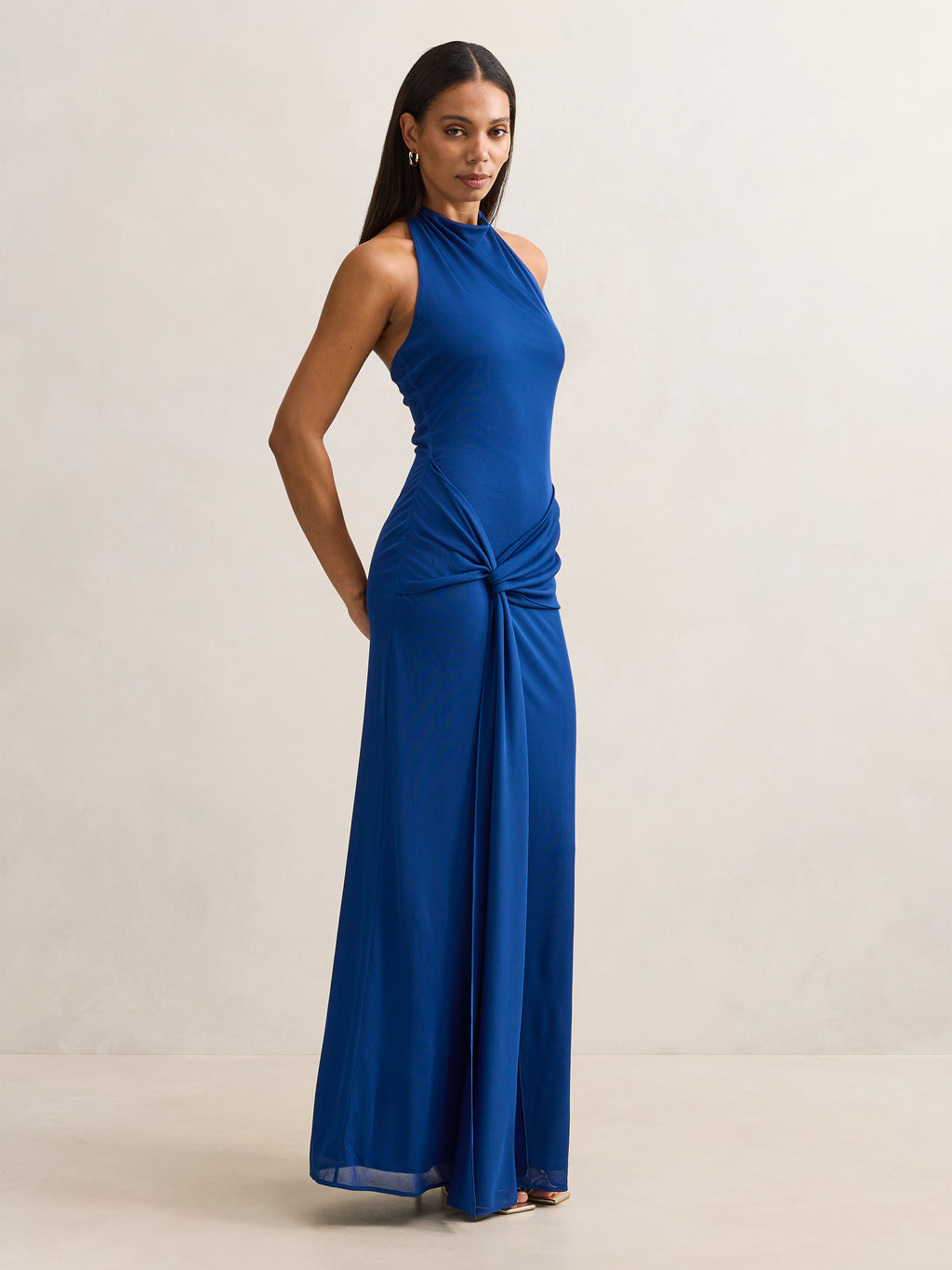 Abby Halter Mesh Maxi Dress