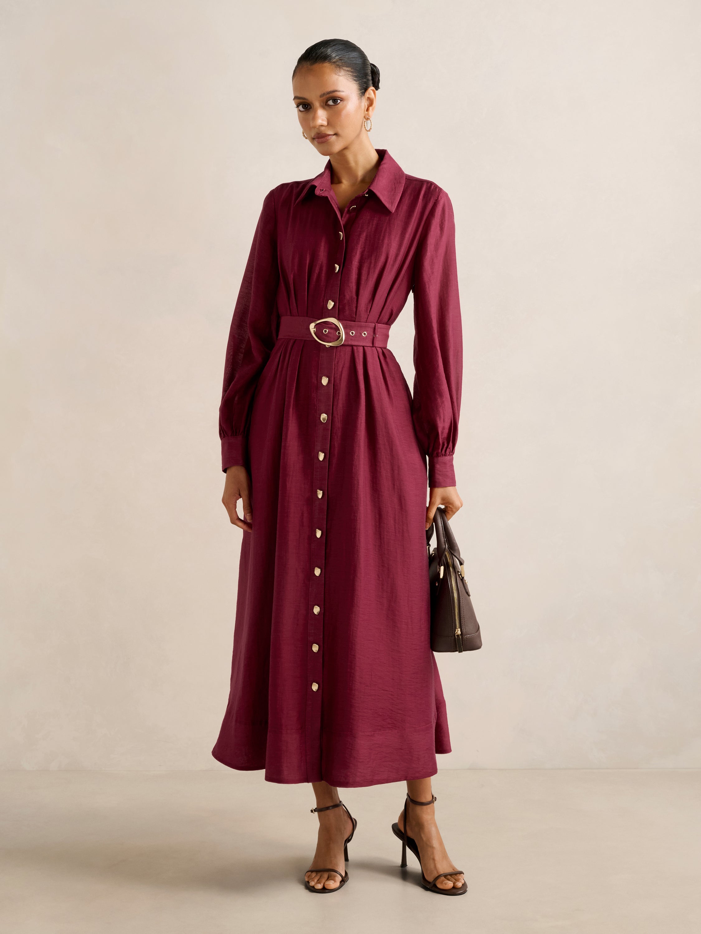 Evelyn Petite Seam Detail Midi Dress