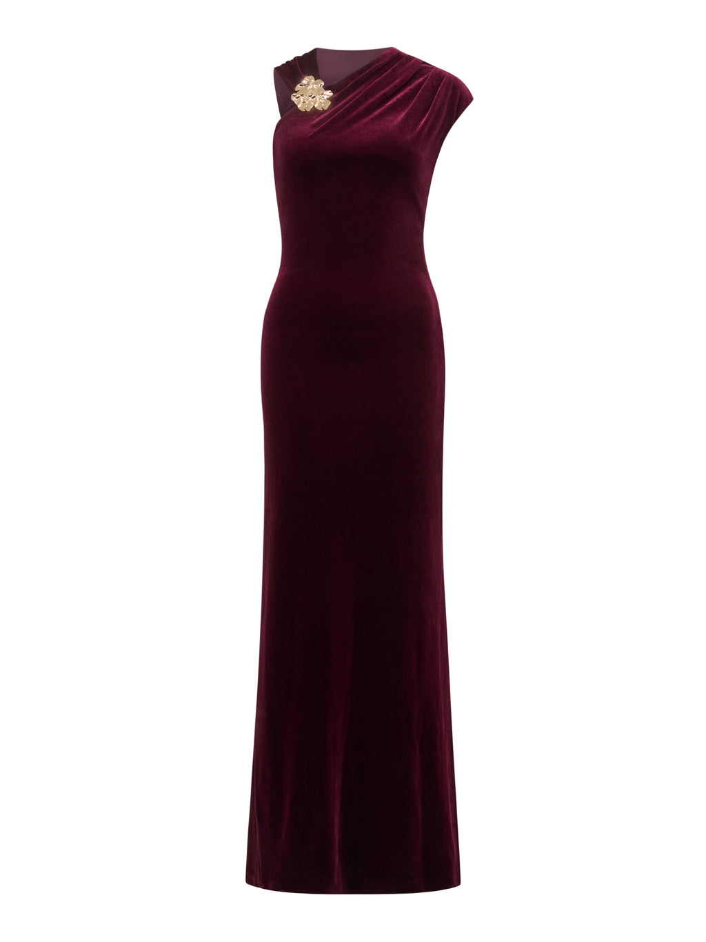 Jordana Asym Velvet Maxi Dress