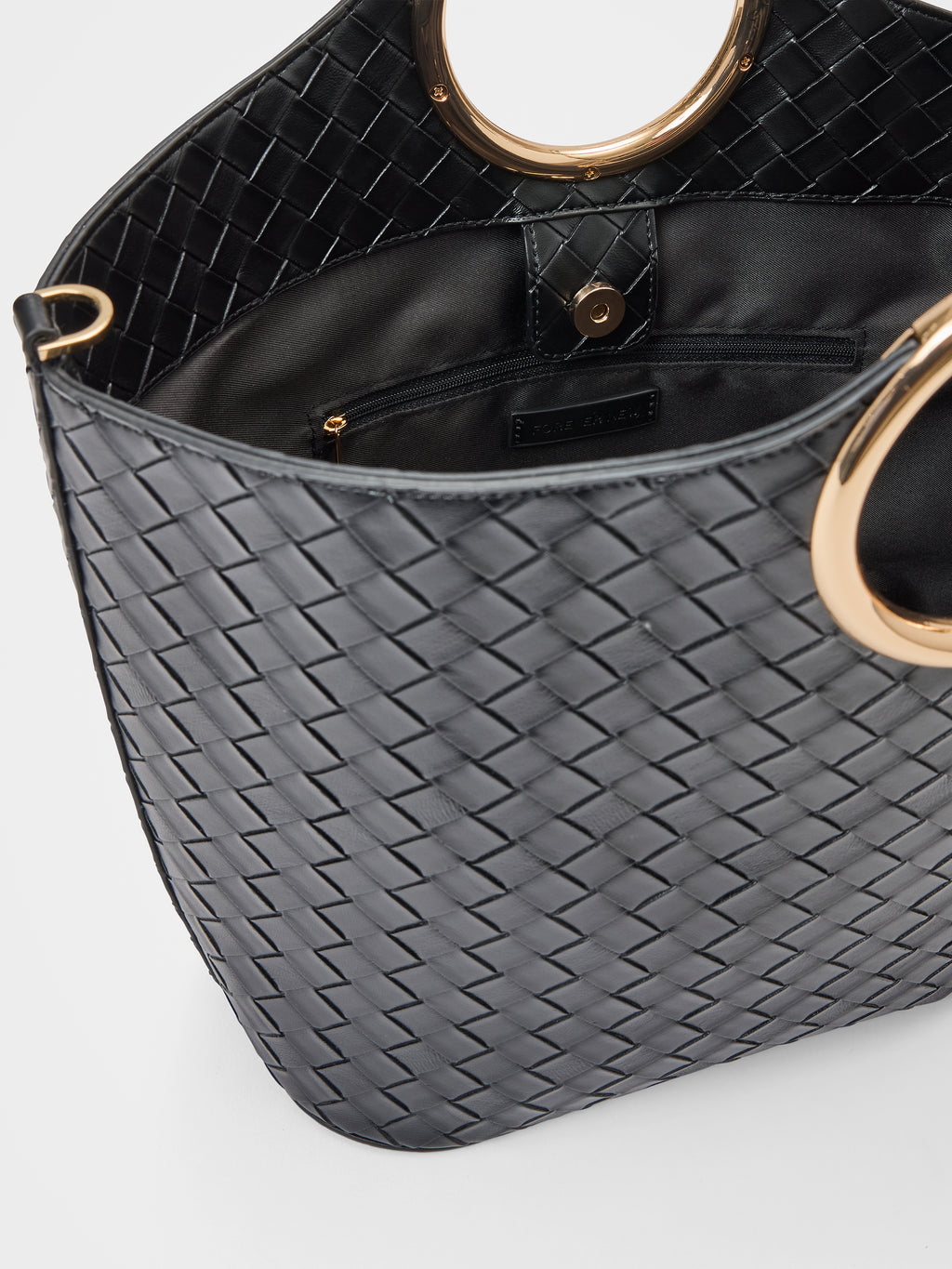 Valentina Metal Handle Weave Bag