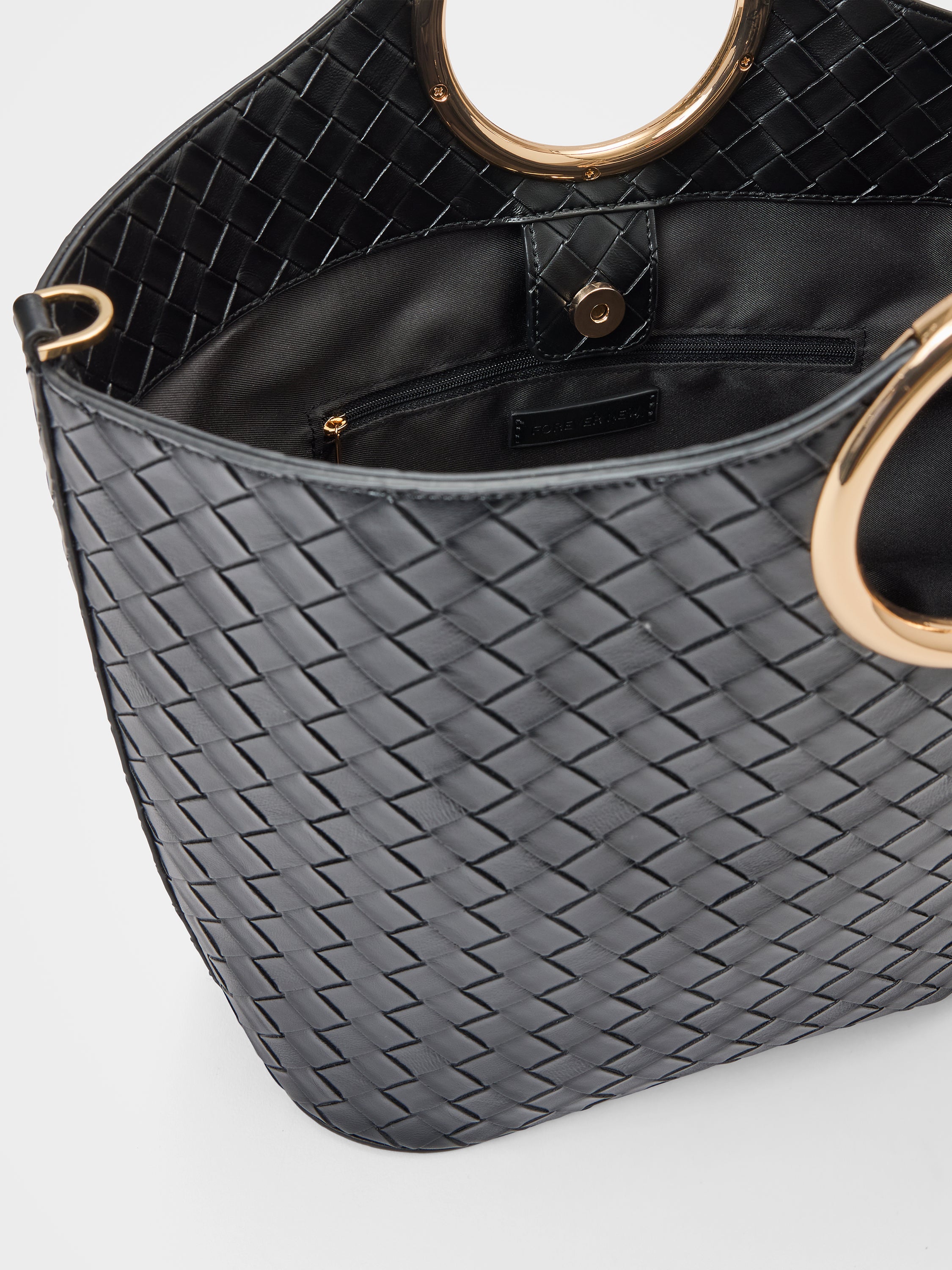 Valentina Metal Handle Weave Bag