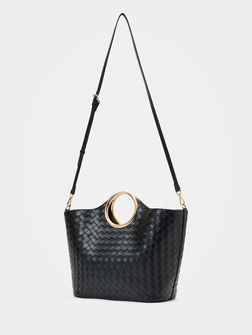 Valentina Metal Handle Weave Bag