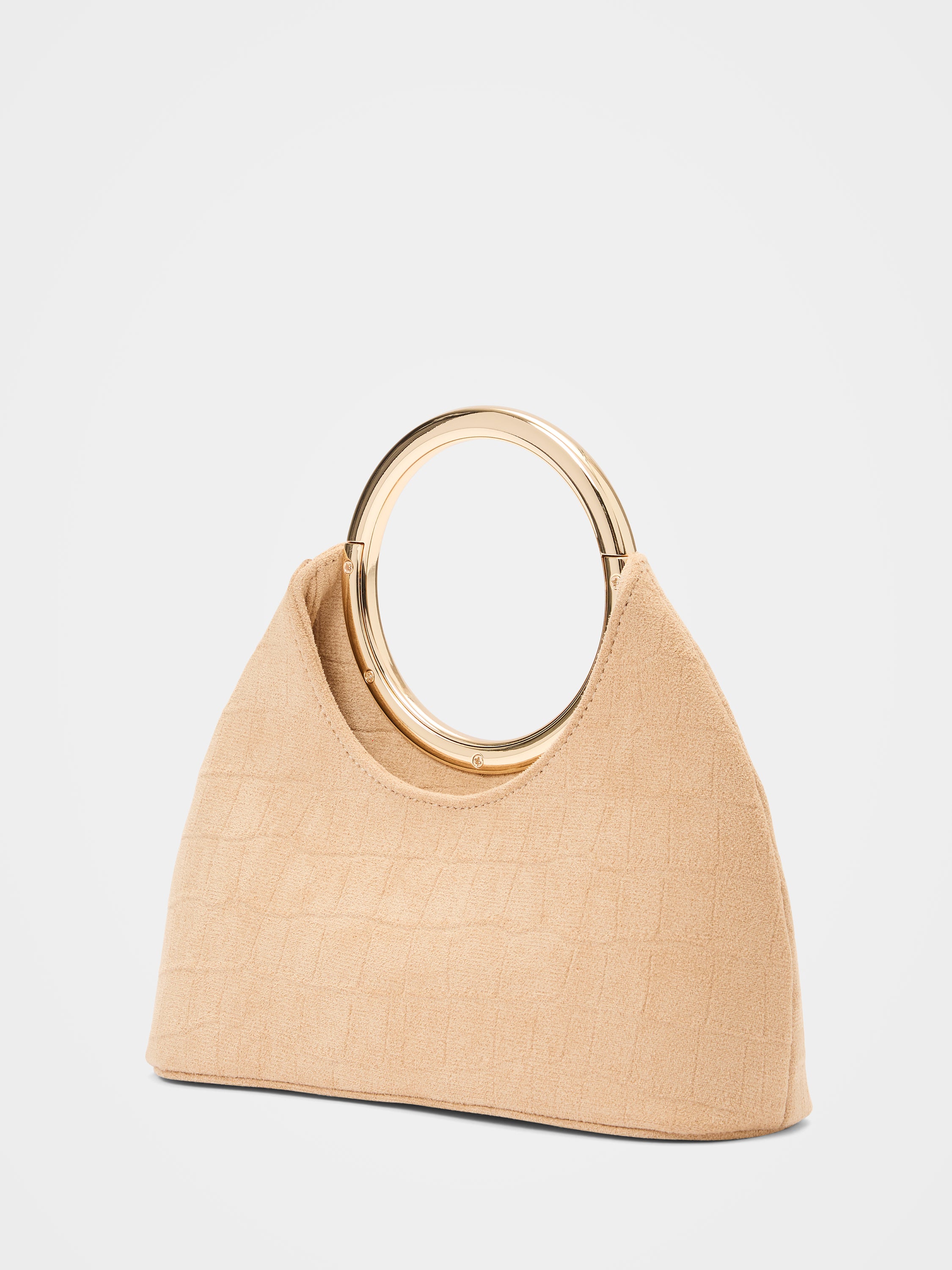 Delta Round Metal Handle Clutch