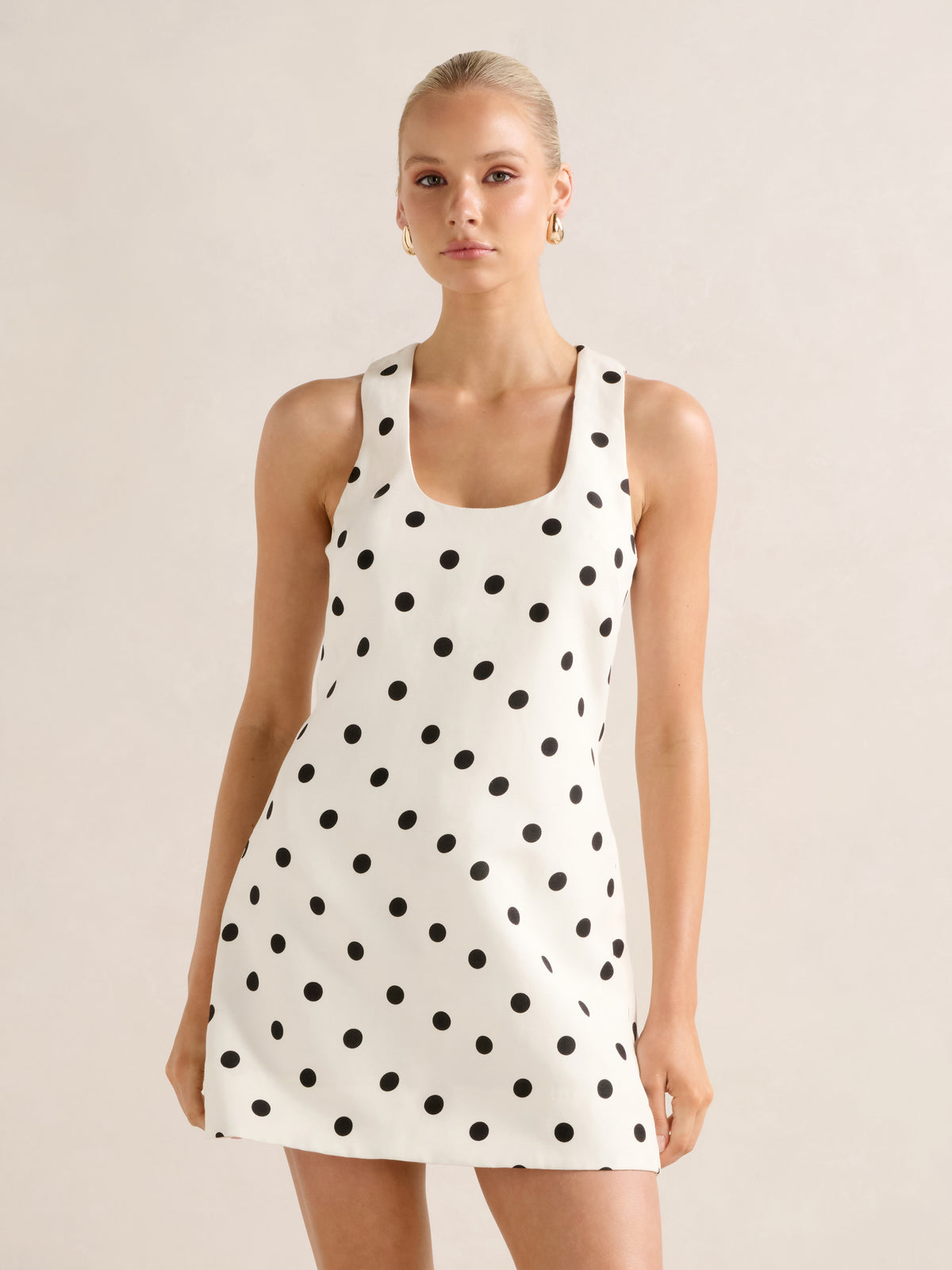 Vivienne Scoop Neck Linen Mini Dress
