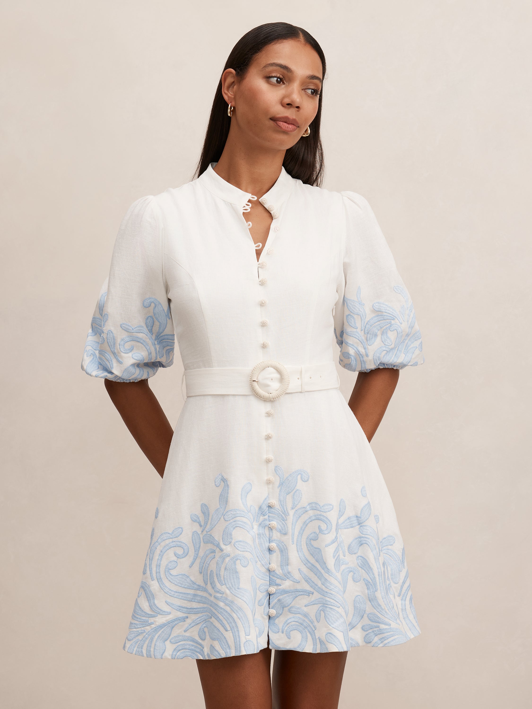 Eva Embroidered Mini Dress