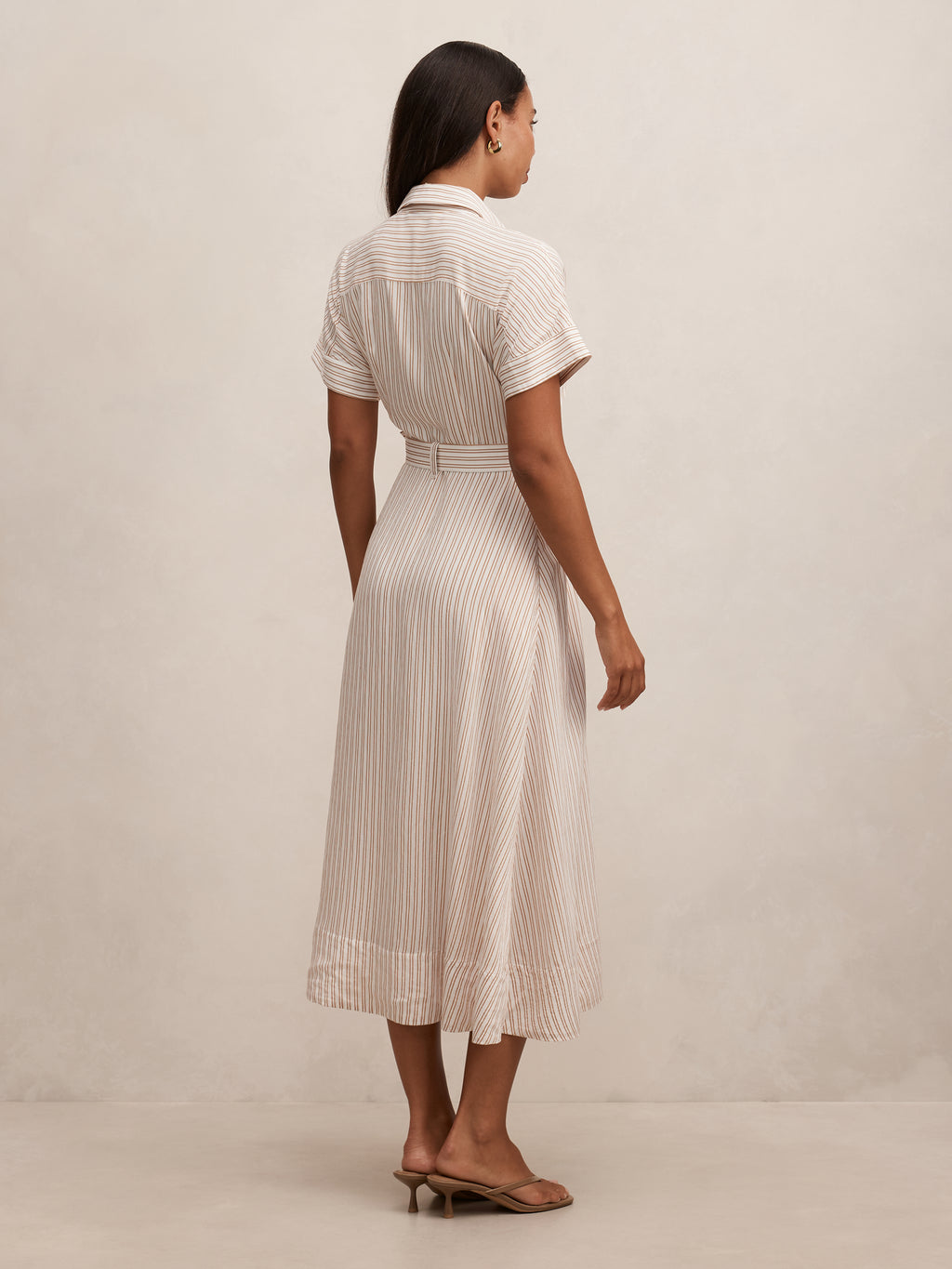Emma Stripe Shirt Midi Dress