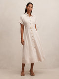 Emma Stripe Shirt Midi Dress