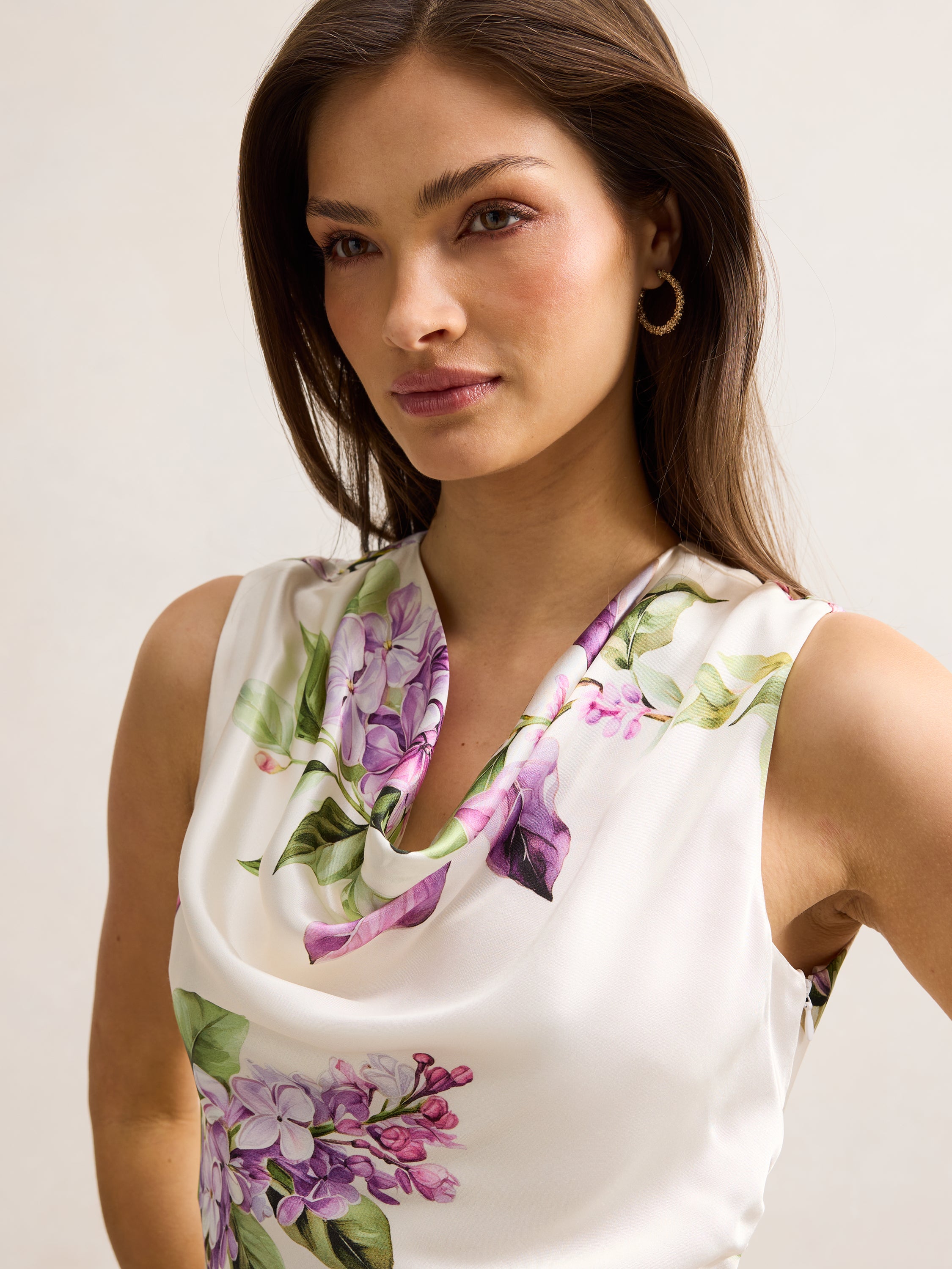 Ainsley Draped Satin Maxi Dress