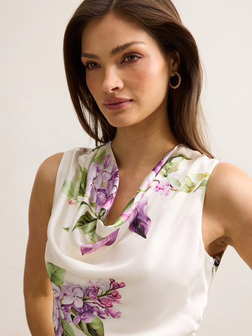 Ainsley Draped Satin Maxi Dress