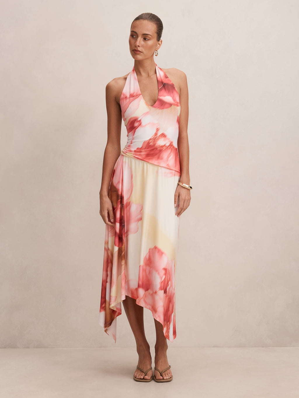 Sumira Halter Low Back Midi Dress