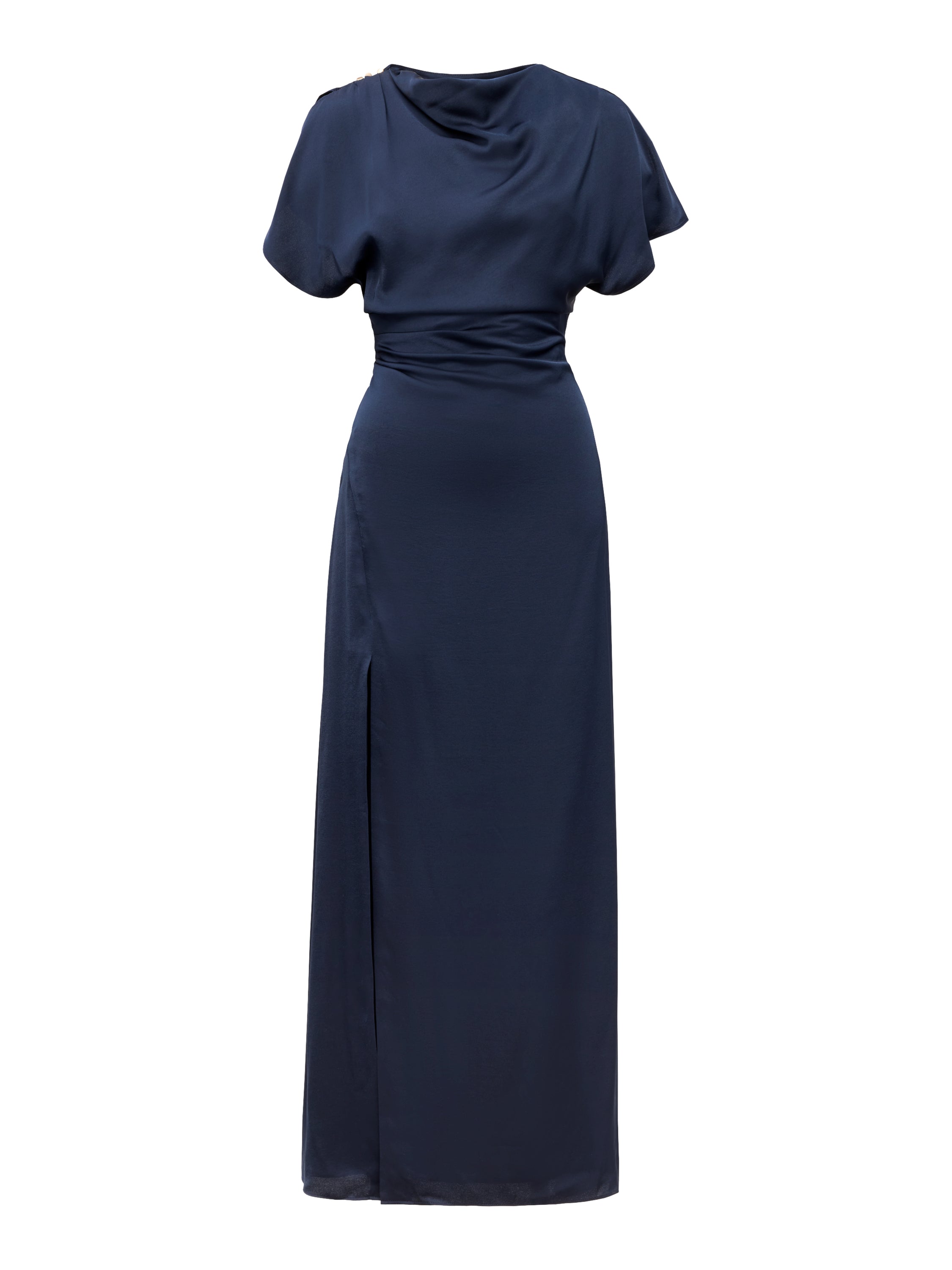 Genevieve Satin Drape Maxi Dress