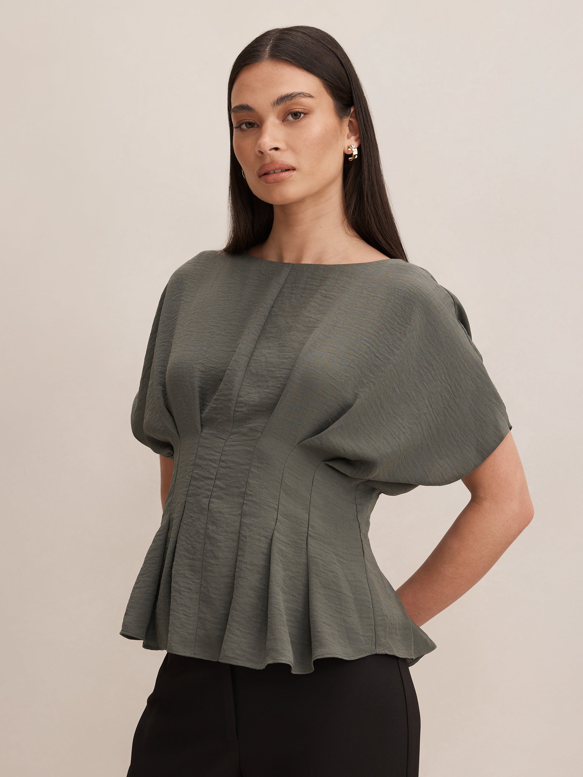 Wren Pleat Detail Top