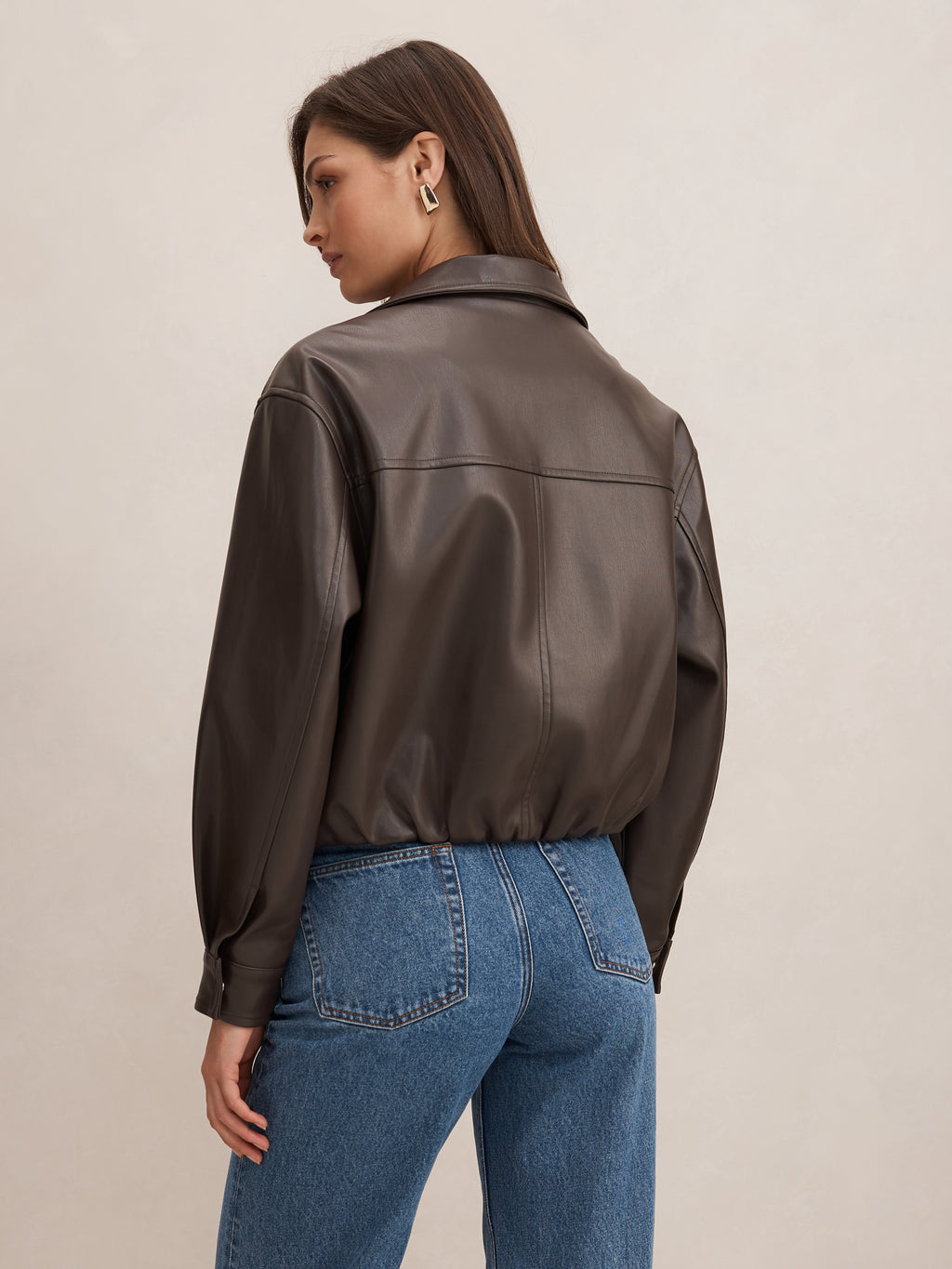 Julia PU Funnel Neck Jacket