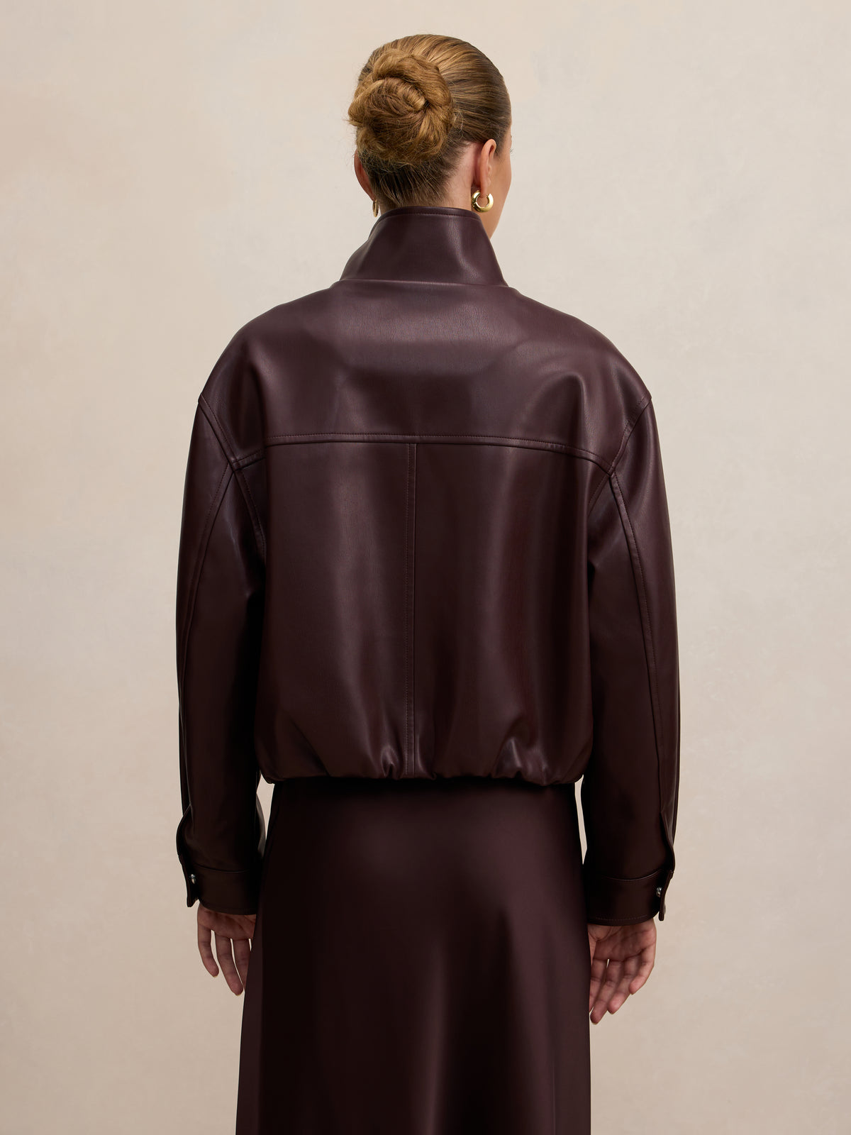 Julia PU Funnel Neck Jacket