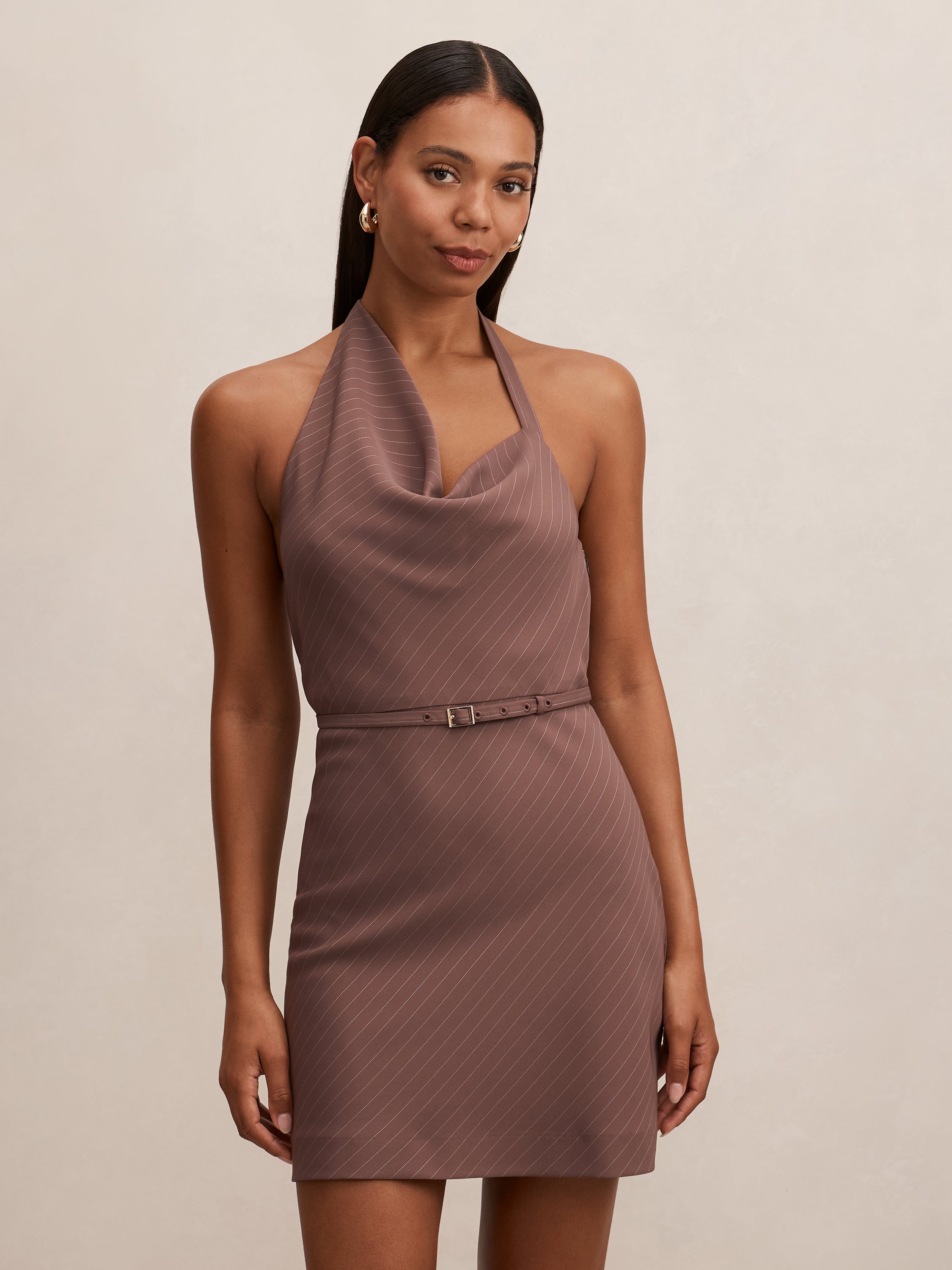 Brynlee Halter Belted Mini Dress