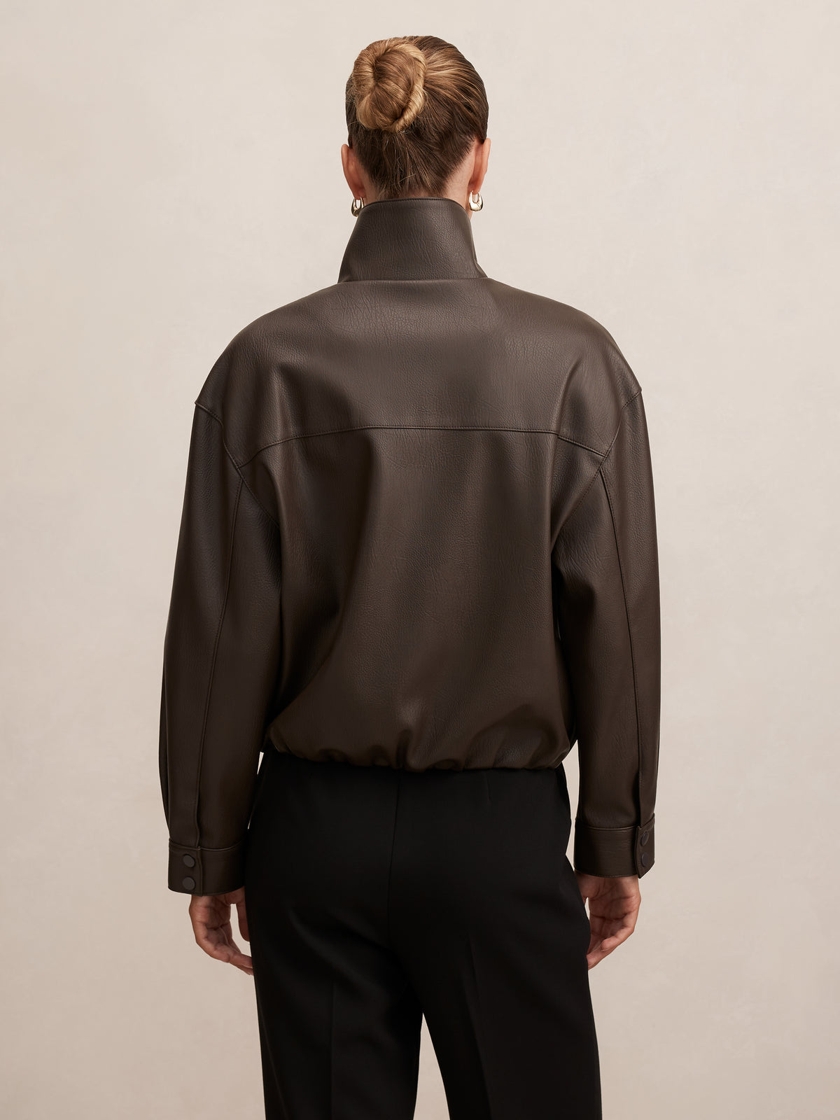 Angela Oversized PU Bomber