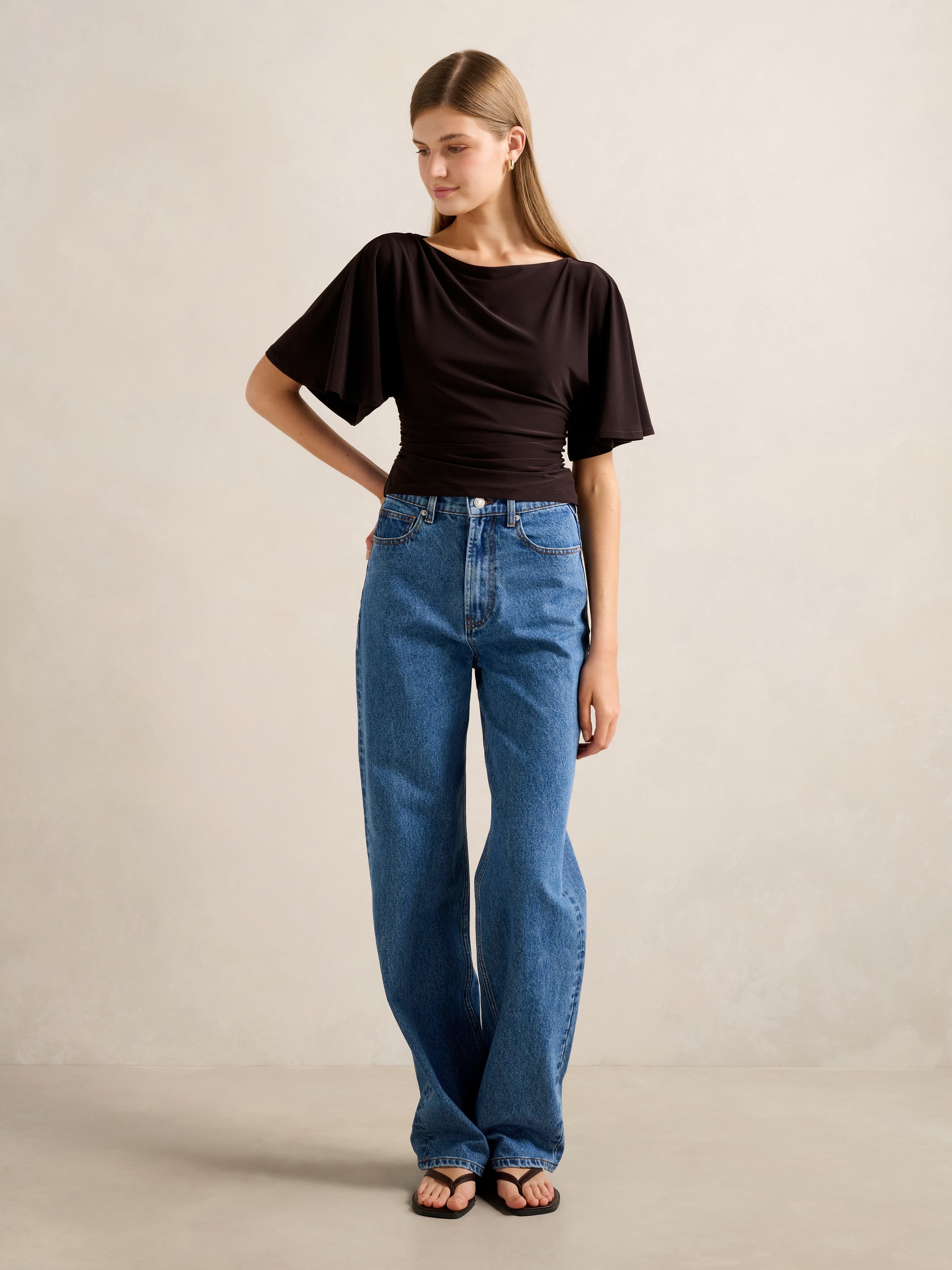 Paige Flutter Sleeve Tie Back