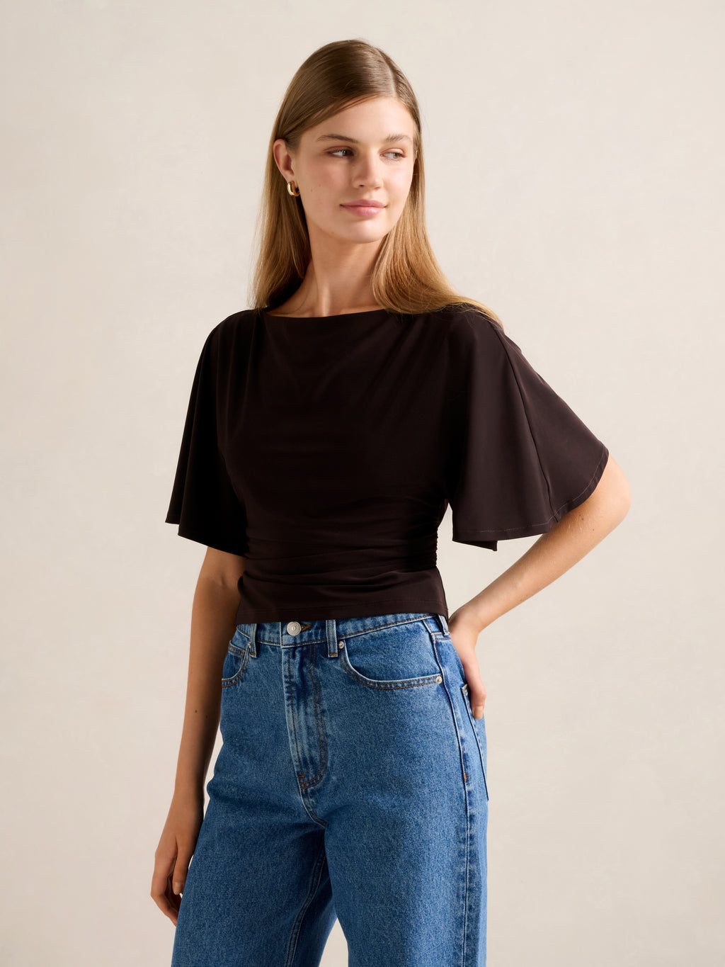 Paige Flutter Sleeve Tie Back