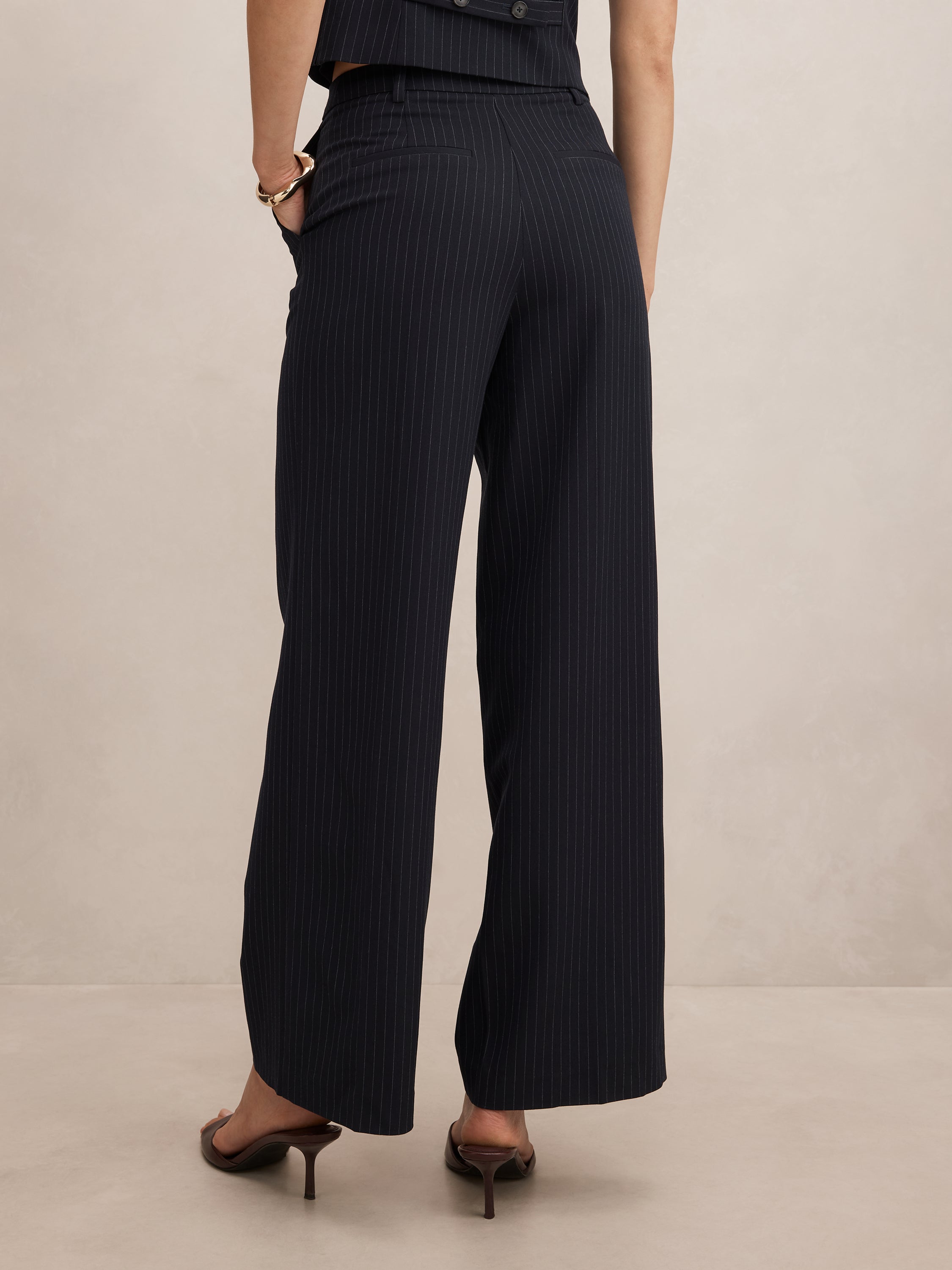 Paloma Pinstripe Wide Leg Pant