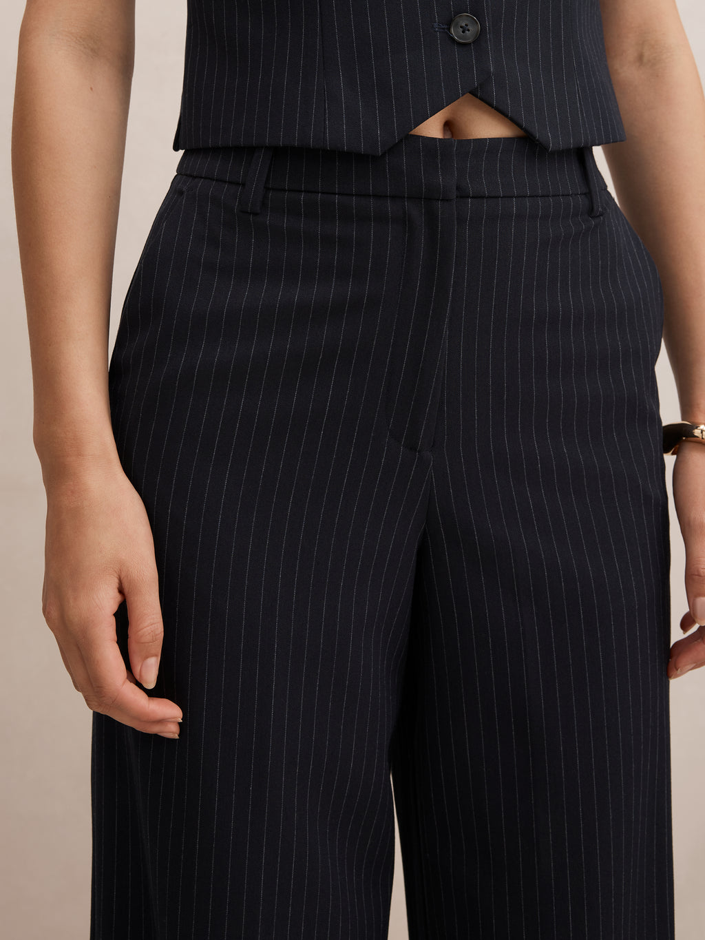 Paloma Pinstripe Wide Leg Pant
