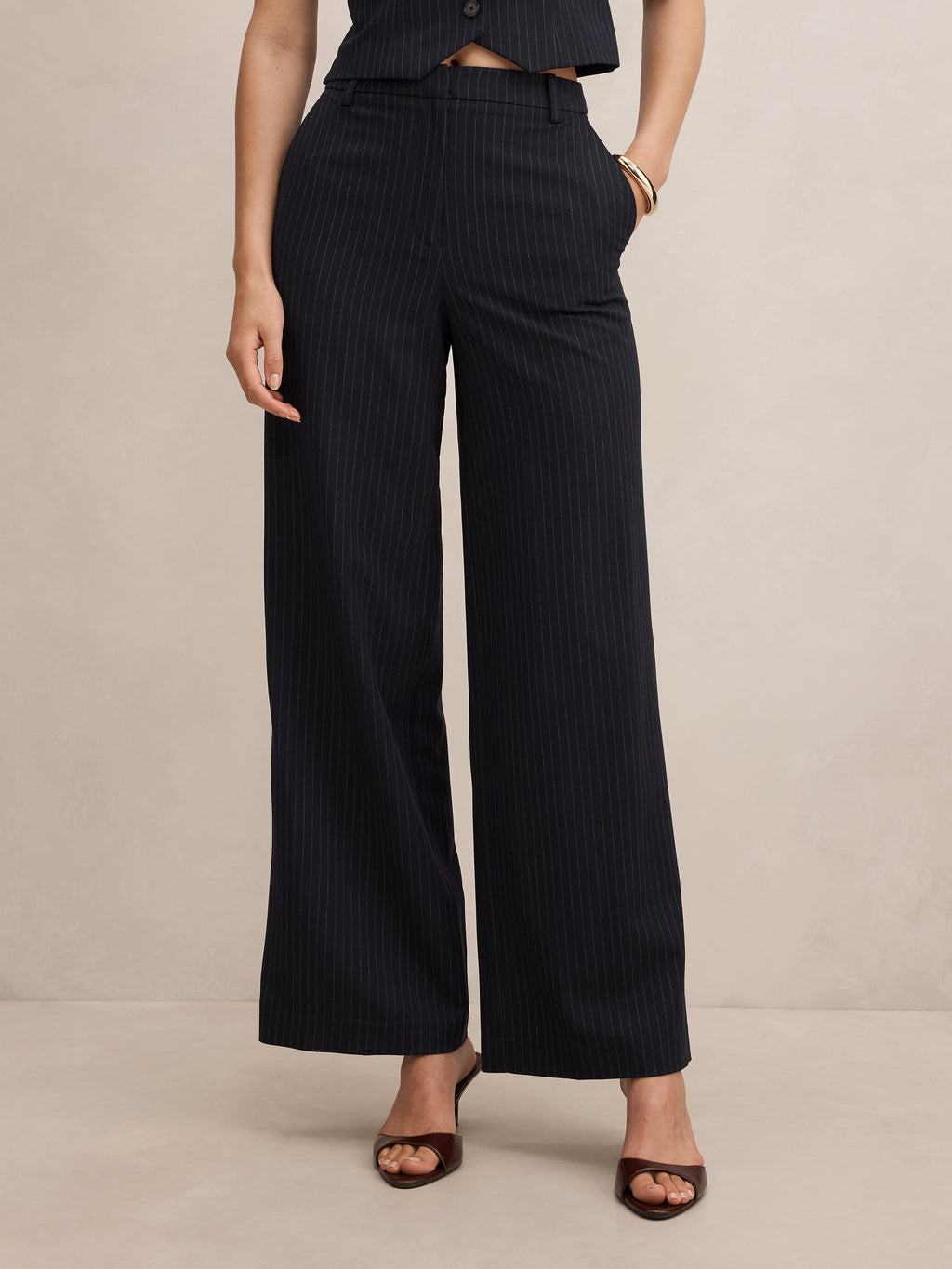 Paloma Pinstripe Wide Leg Pant