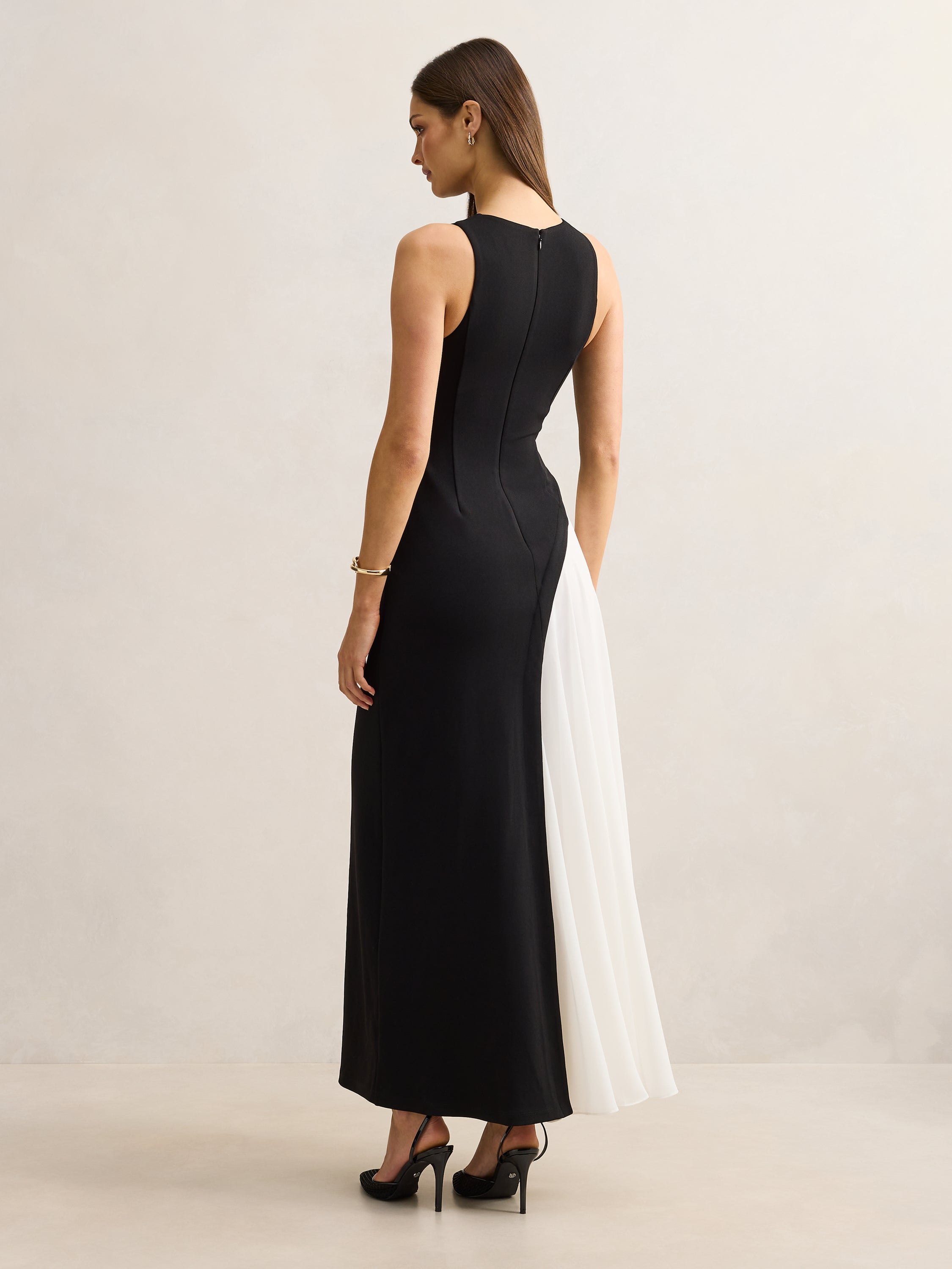 Candace Halter Contrast Maxi Dress