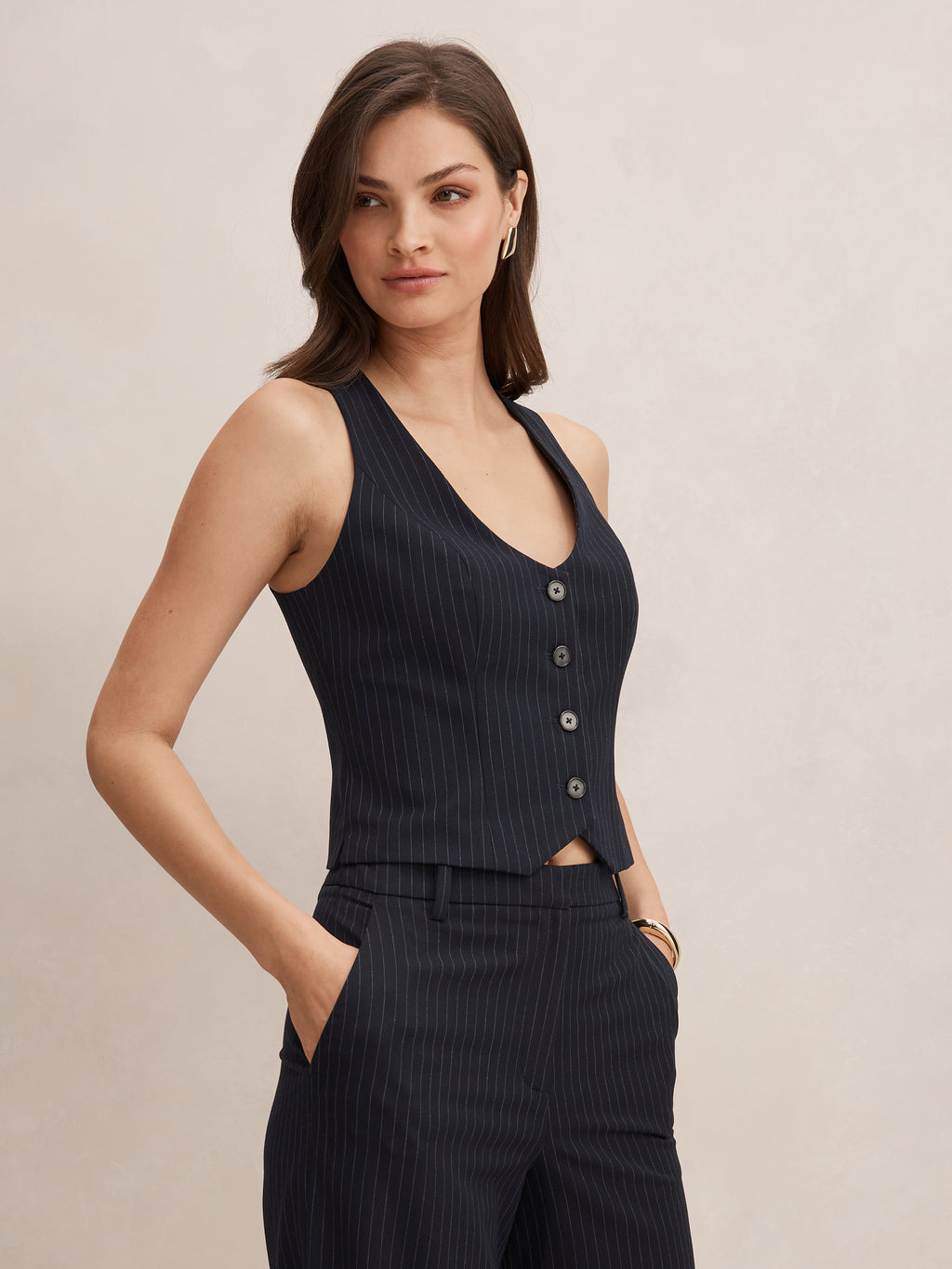 Paloma Pinstripe Waistcoat