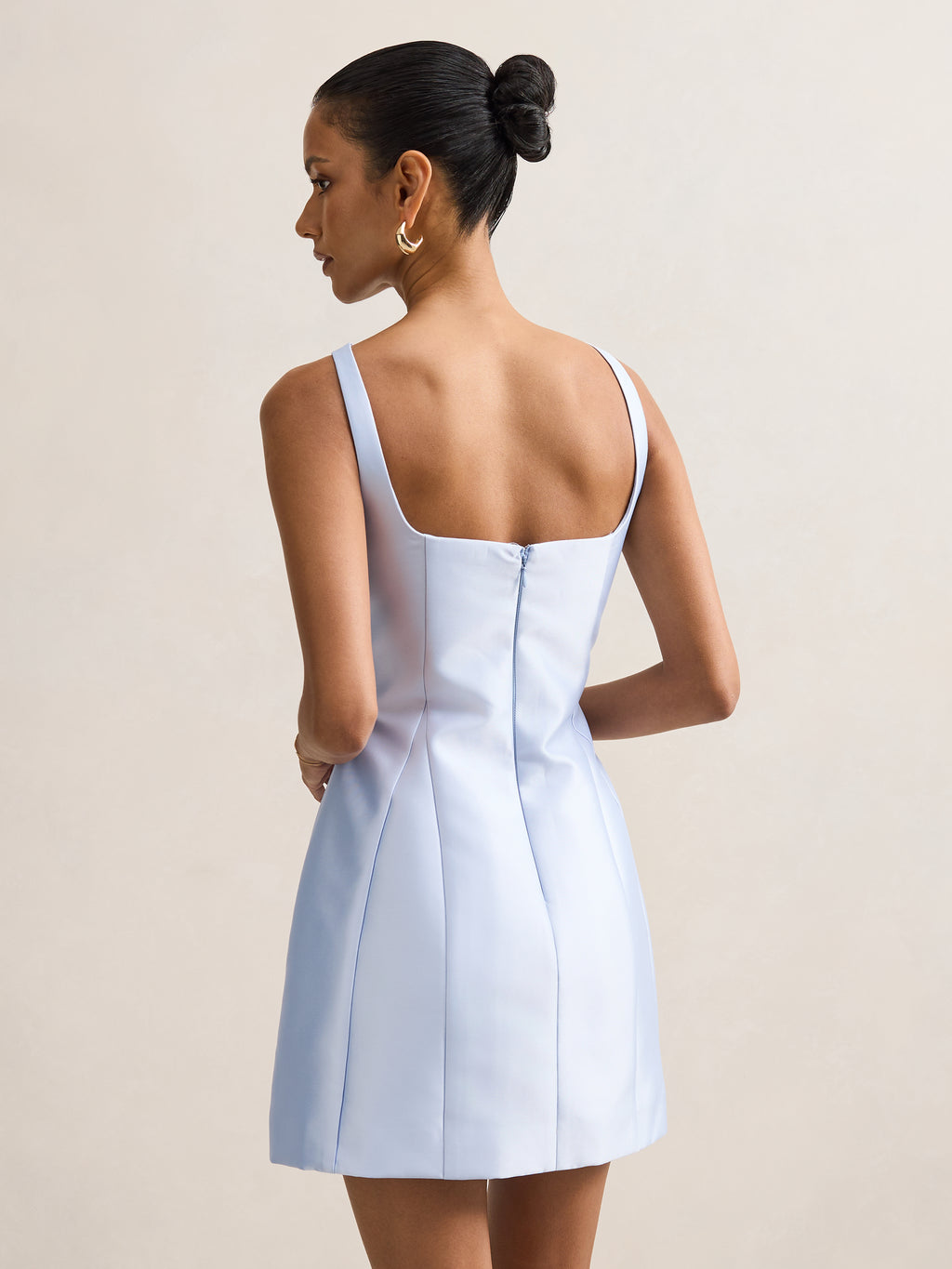 Kaitlyn Petite Structured Satin Mini Dress