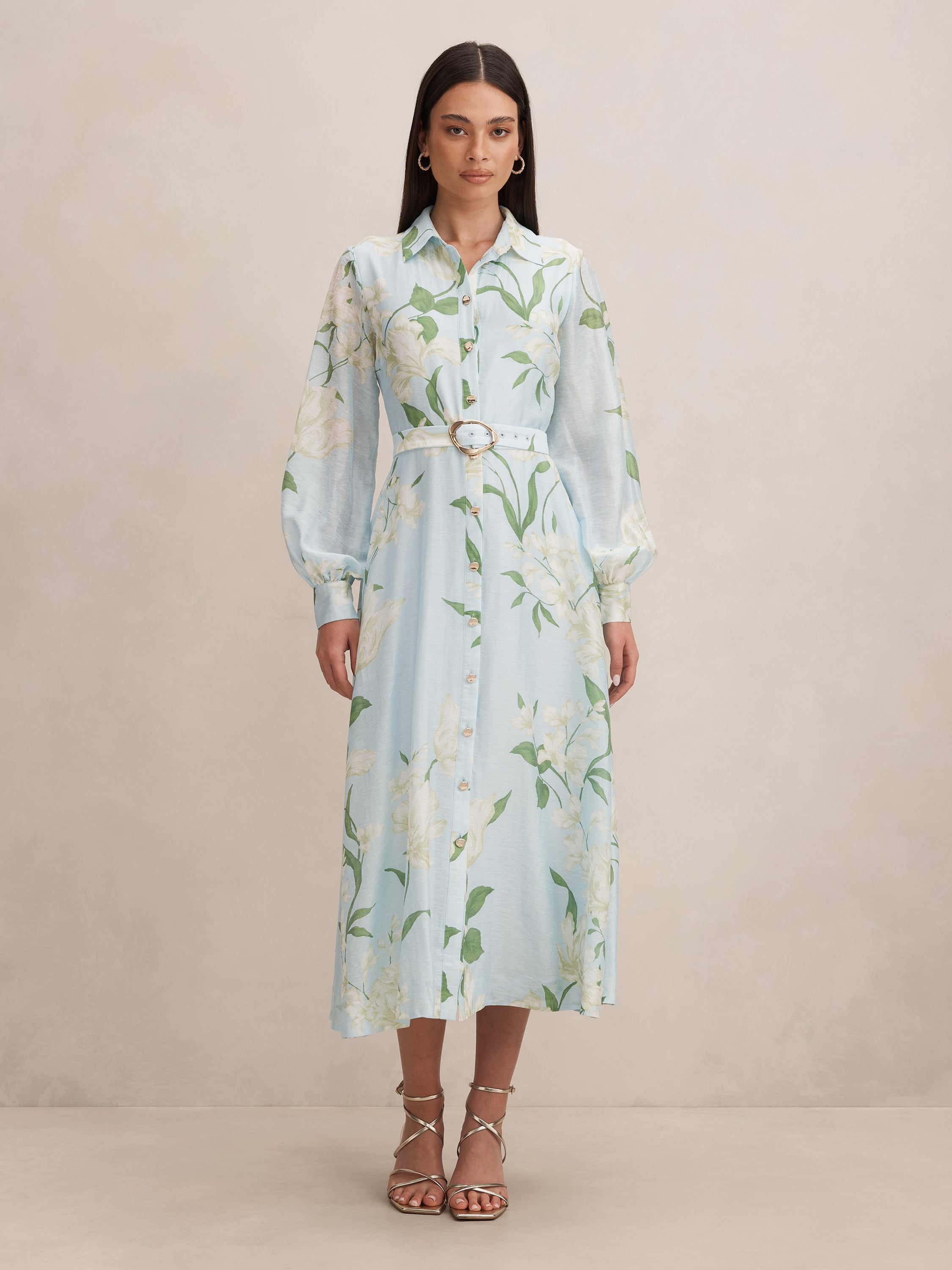 Freya Printed Shirt Midi Dress