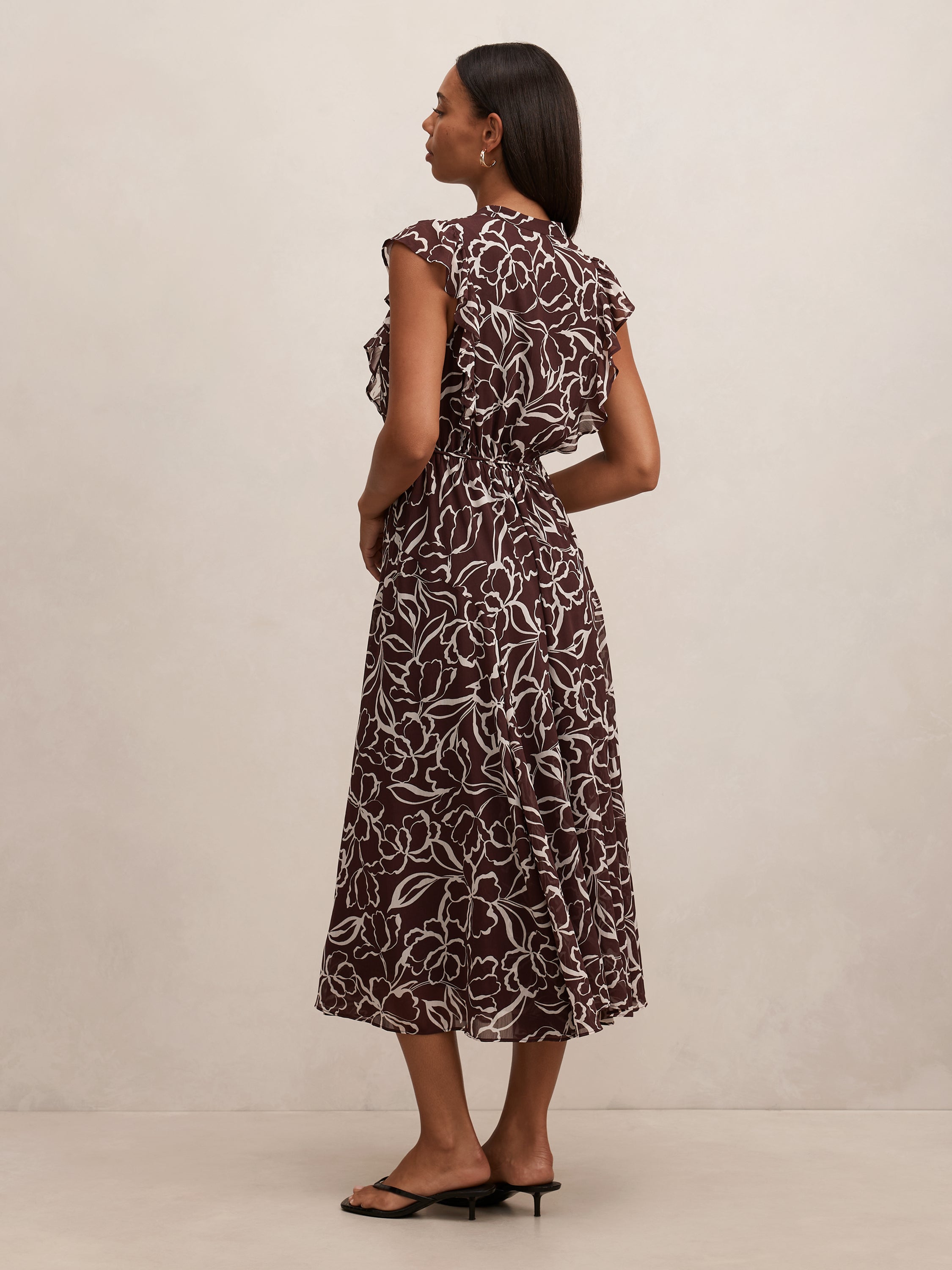 Maren Flutter Sleeve Midi Dress