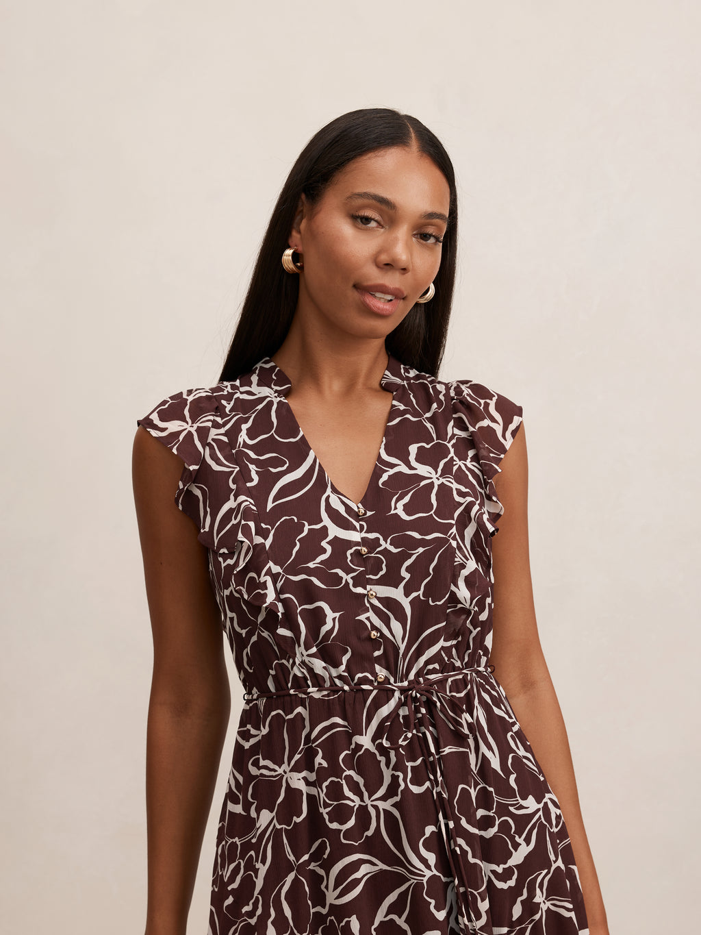 Maren Flutter Sleeve Midi Dress