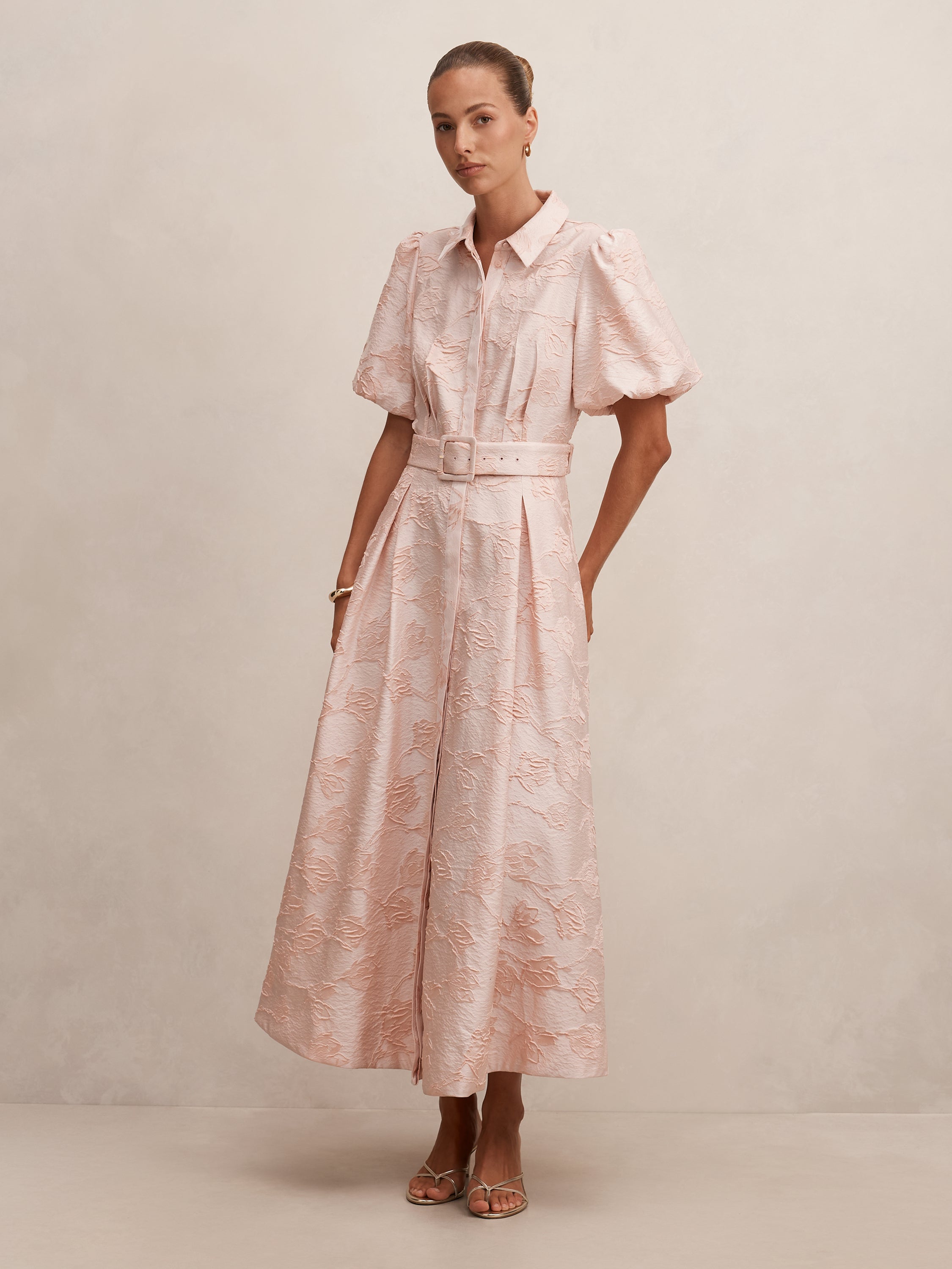 Jill Jacquard Shirt Maxi Dress