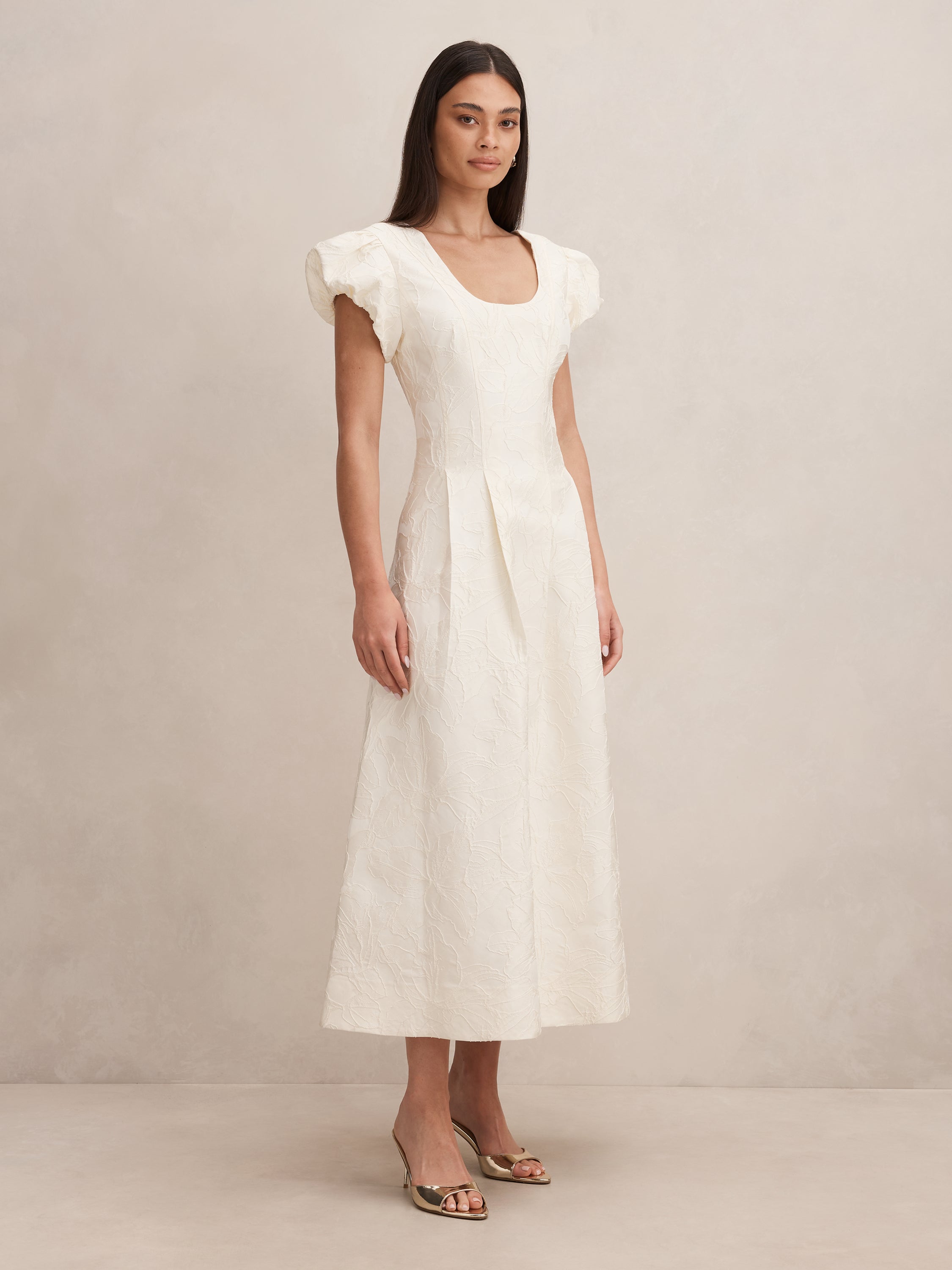 sサイズ】JACQUARD HEPBURN DRESS ivory ♡ 沢山お問い合わせ