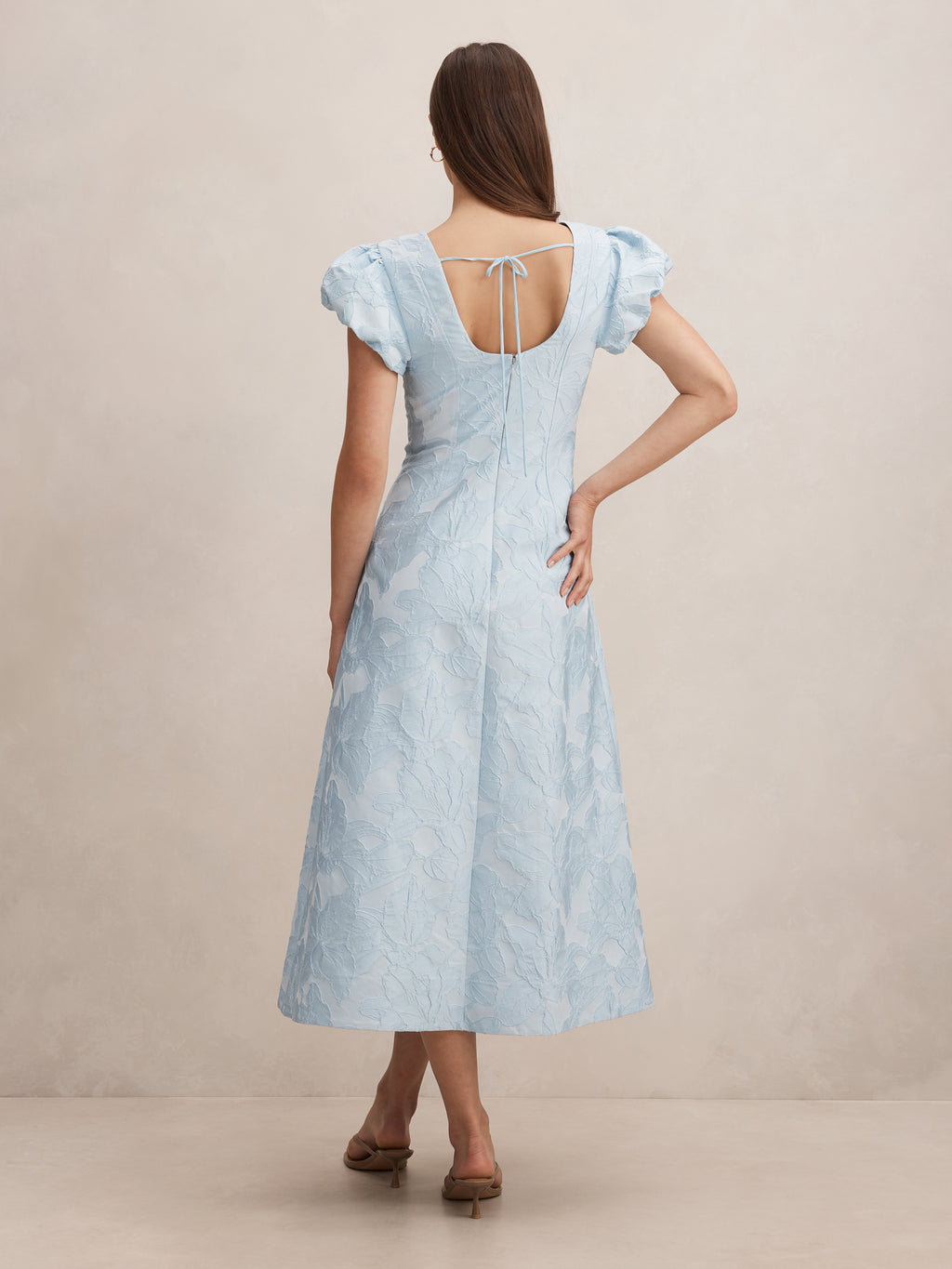 Lily Scoop Jacquard Midi Dress