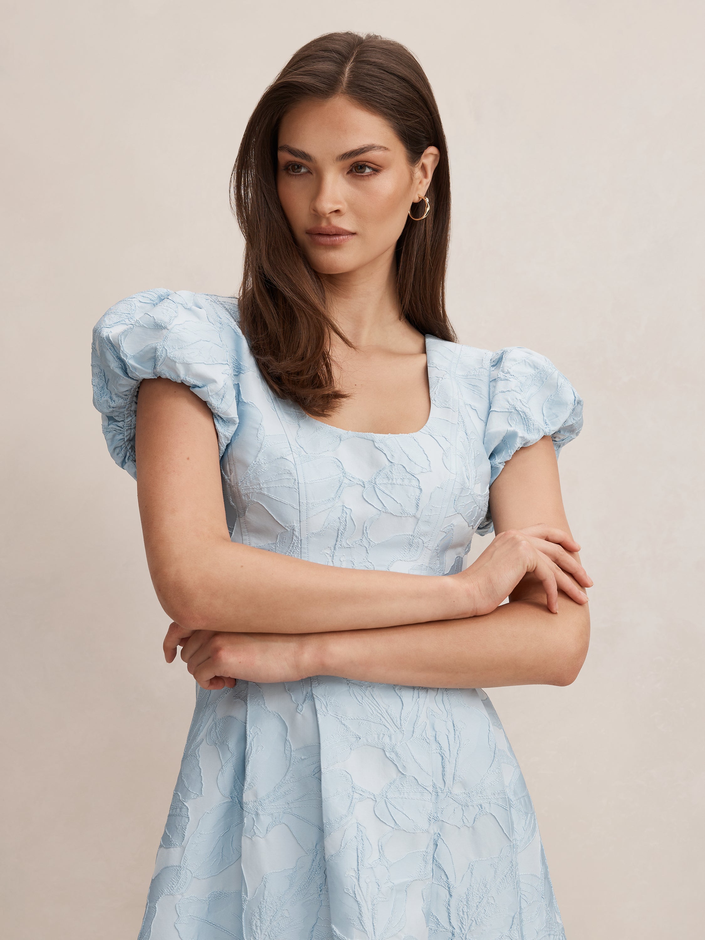 Lily Scoop Jacquard Midi Dress
