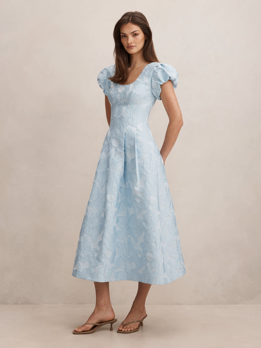 Lily Scoop Jacquard Midi Dress