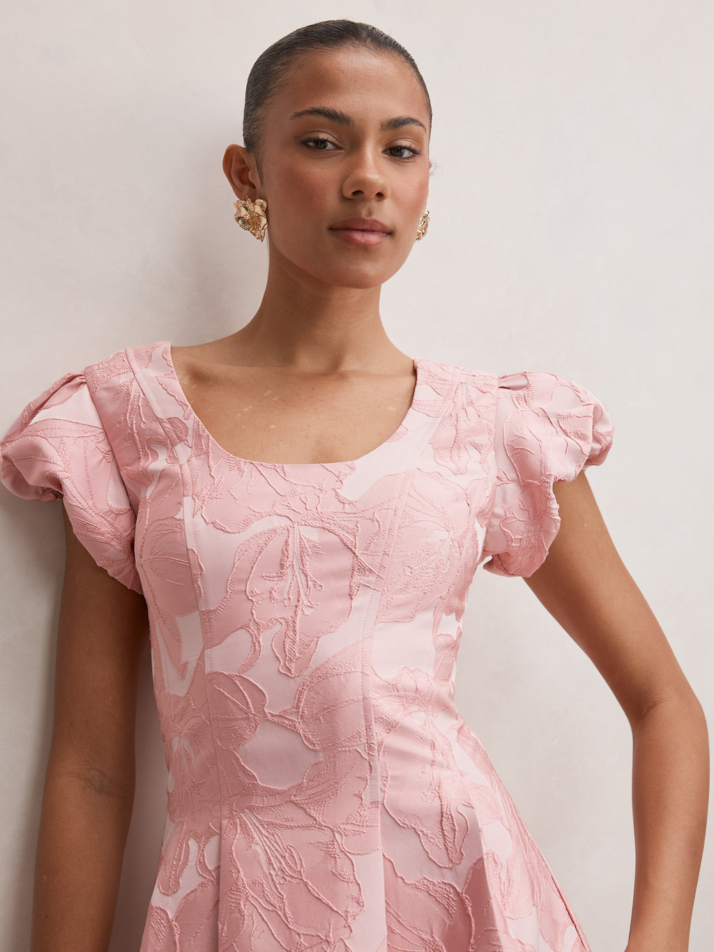 Lily Scoop Jacquard Midi