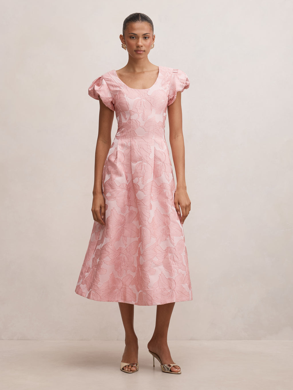 Lily Scoop Jacquard Midi