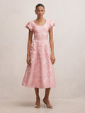 Lily Scoop Jacquard Midi