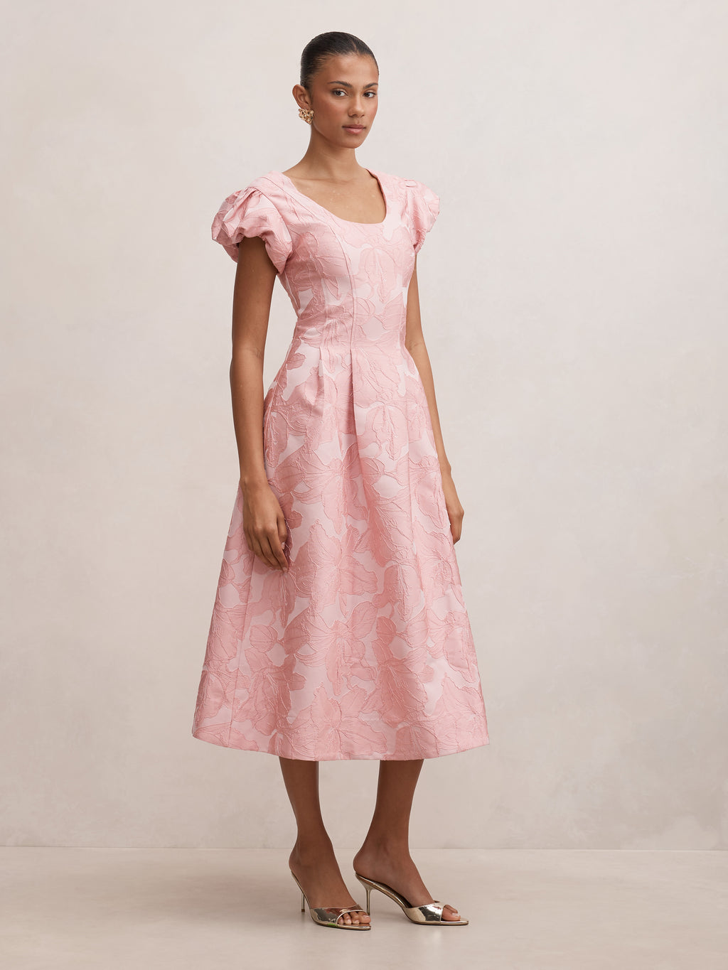 Lily Scoop Jacquard Midi