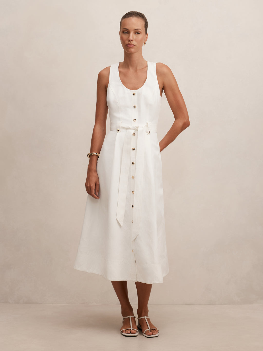 Priscilla Button Down Midi Dress