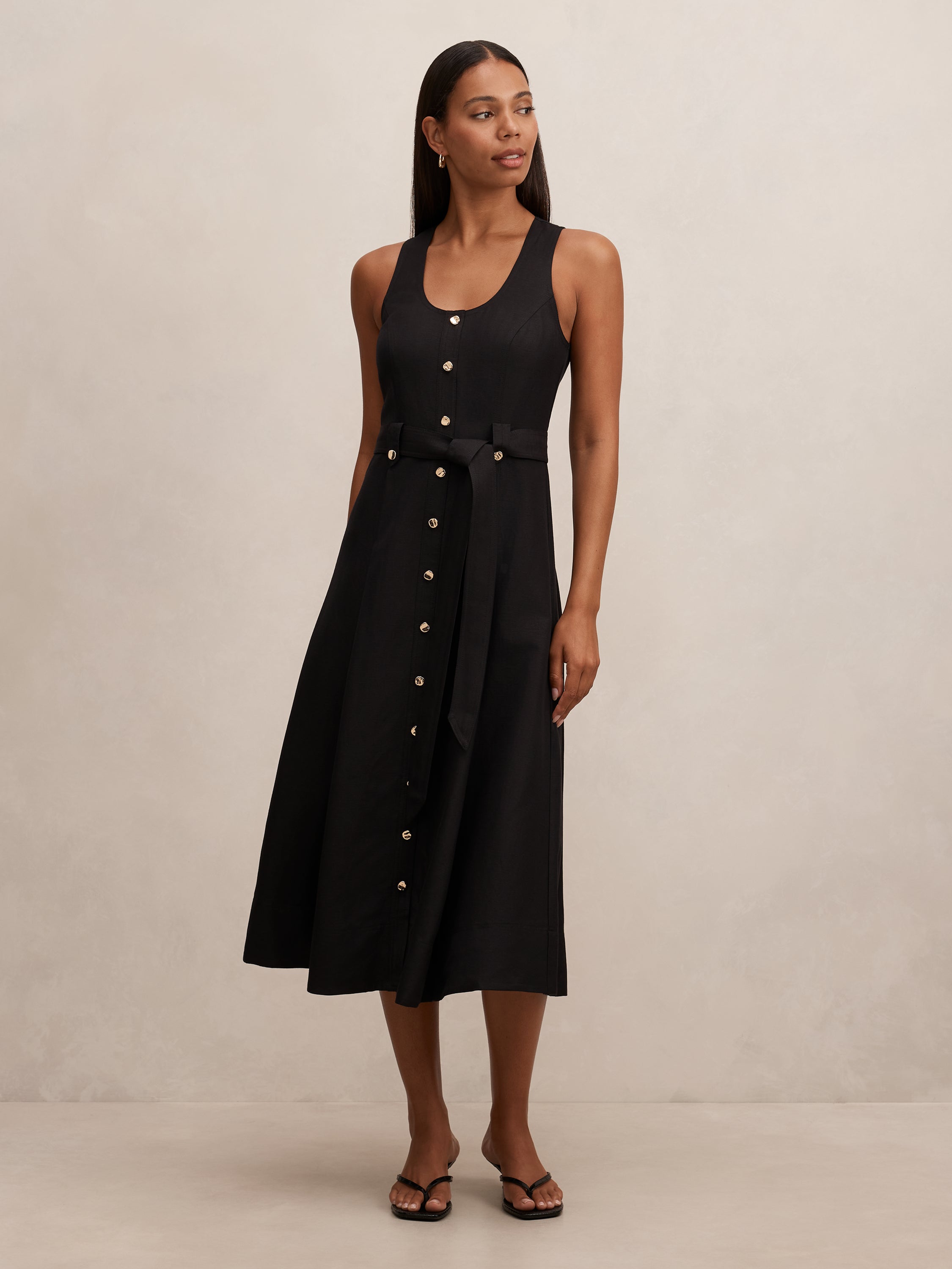 Priscilla Button Down Midi Dress