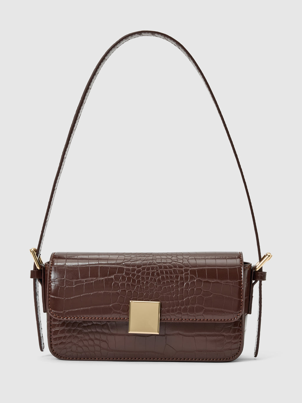 Mckenna Metal Clasp Shoulder Bag