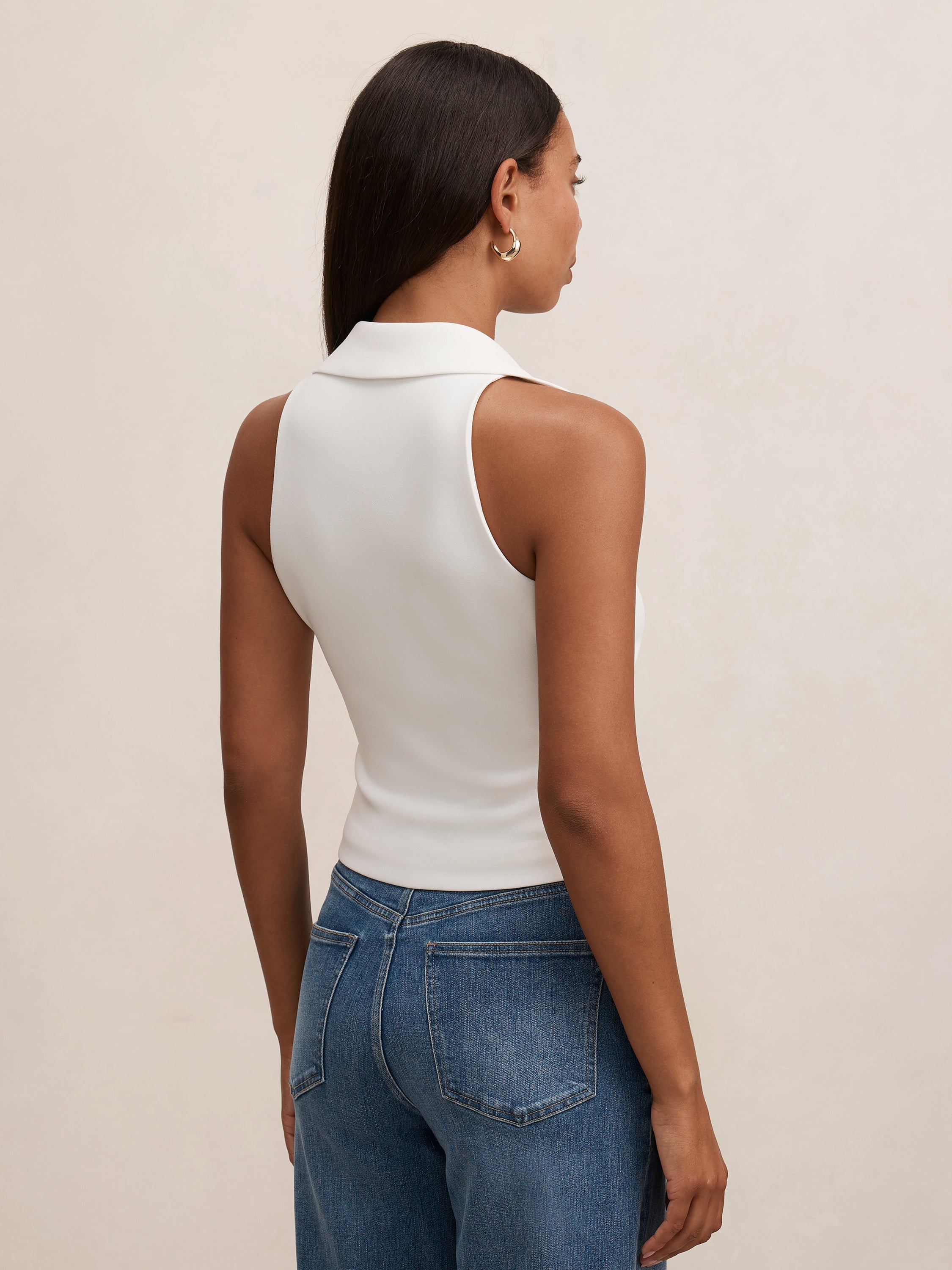Tully Collared V Neck Top