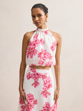Maisie Petite Halter Tie Up Top
