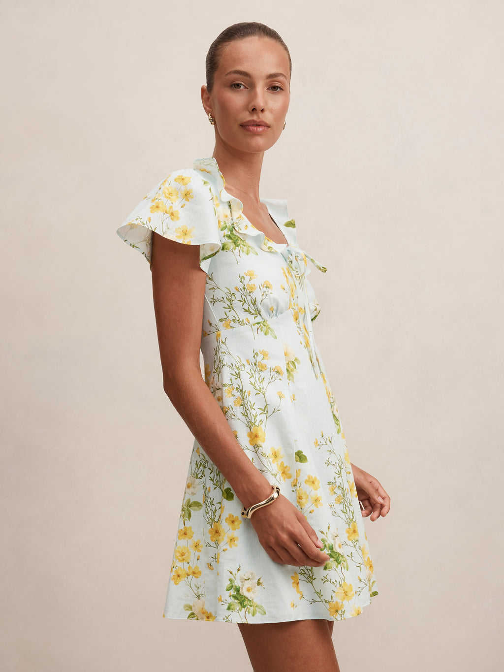 Riley Ruffle Neck Mini Dress
