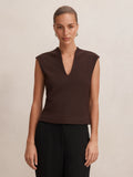 Monroe Crepe V Neck Tank