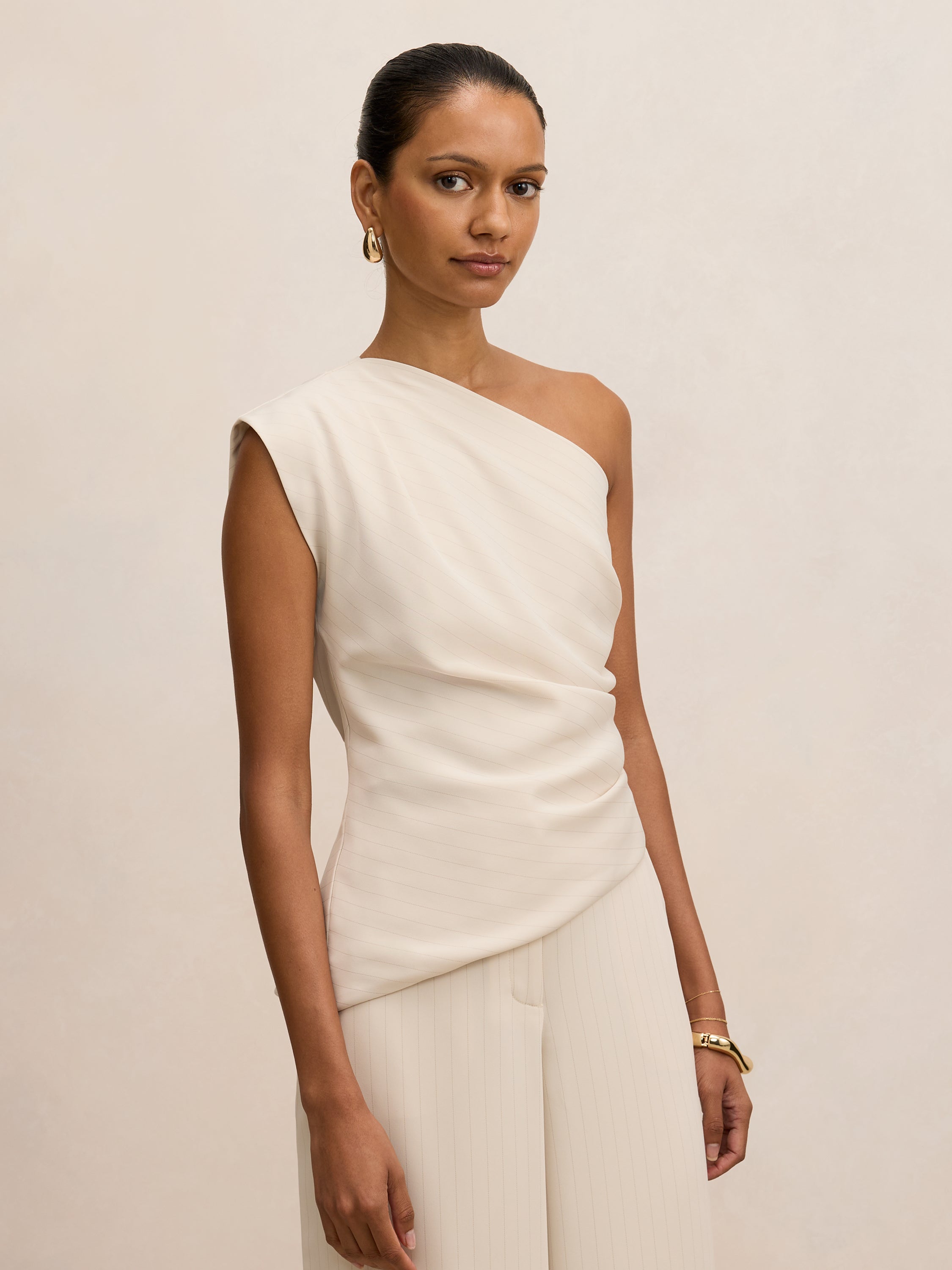 Willow Petite Asymmetrical Tuck Top