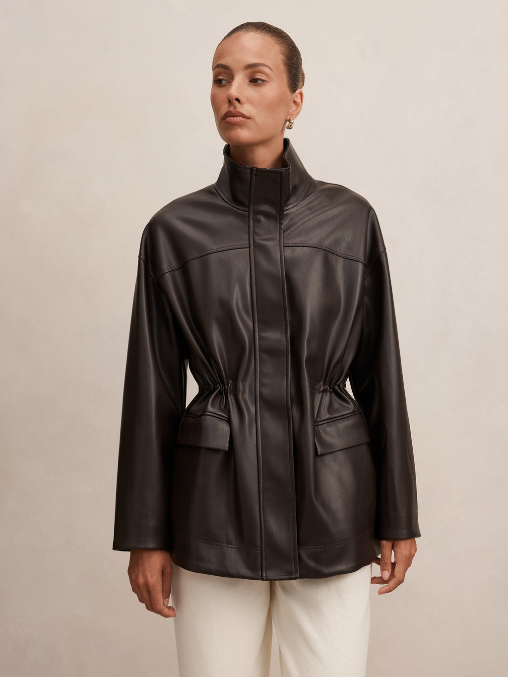 Cassidy Cinched Waist PU Shacket